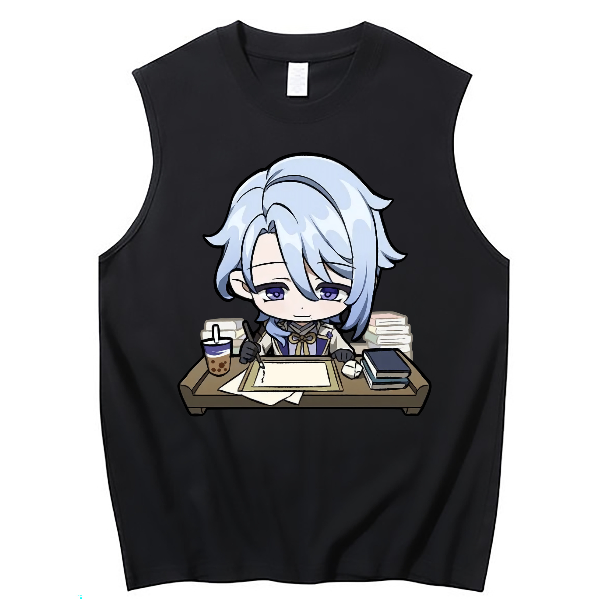 げんし神 神里綾人 かみさとあやと genshin Kamisato Ayato コットン100％タンクトップ（フロントプリント）