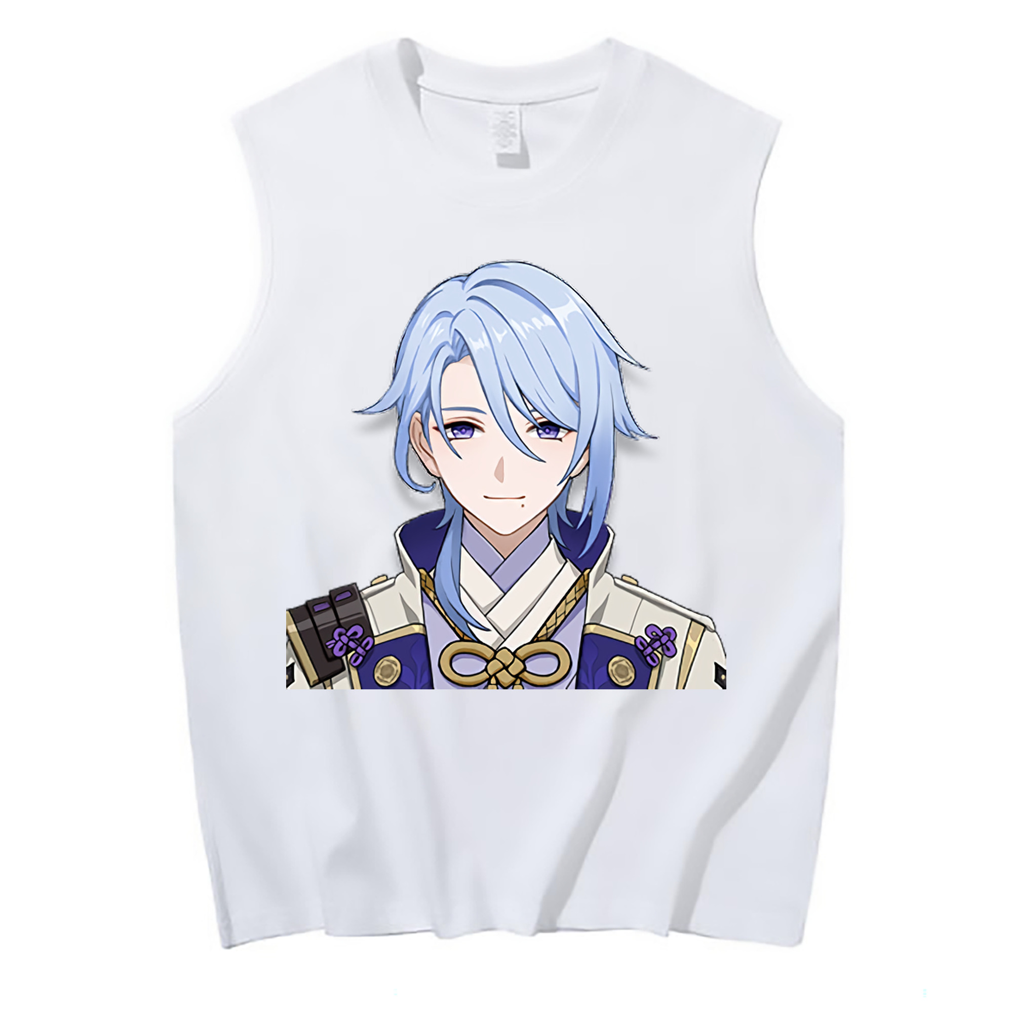 げんし神 神里綾人 かみさとあやと genshin Kamisato Ayato コットン100％タンクトップ（フロントプリント）