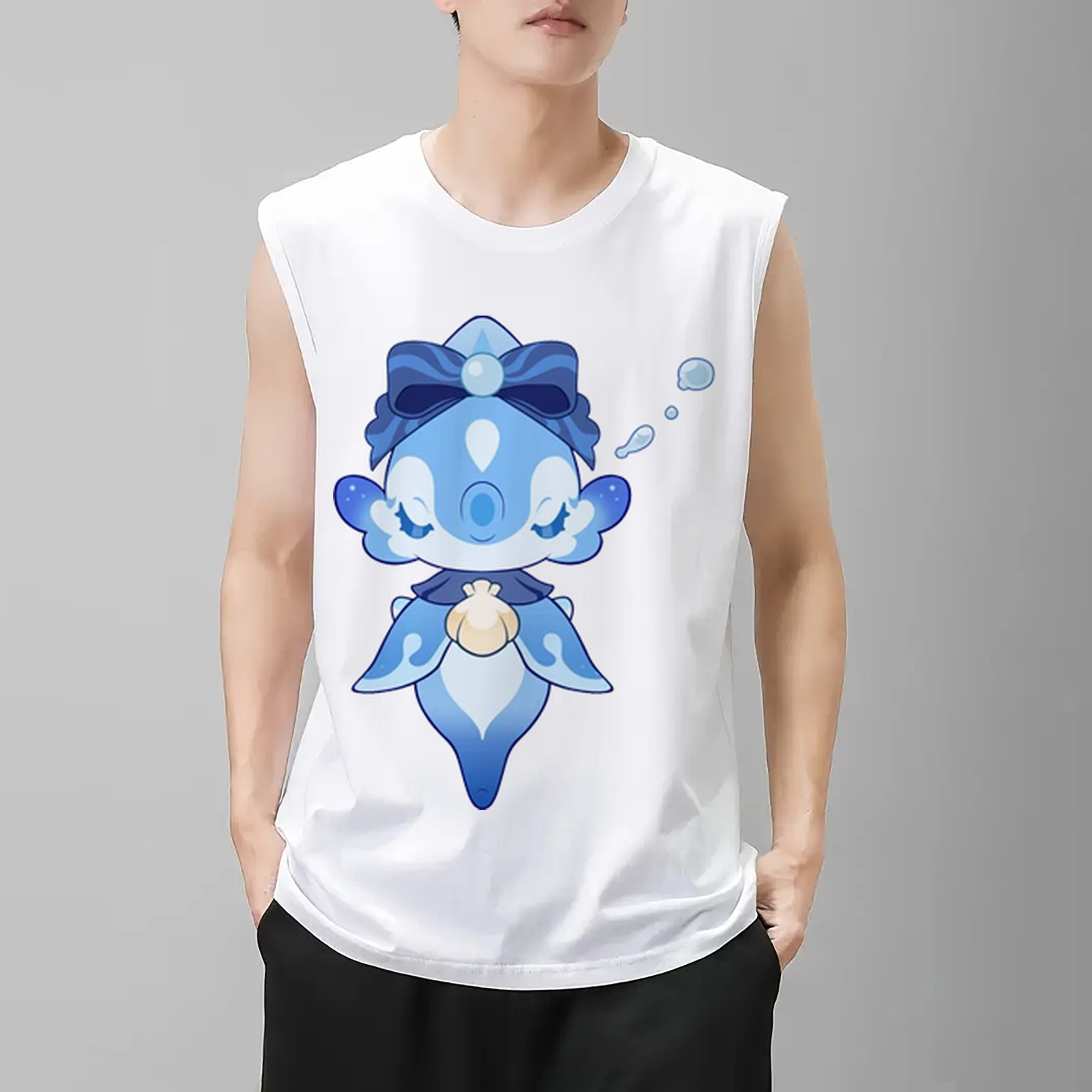 げんし神 フリーナ genshin Furina コットン100％タンクトップ（フロントプリント）