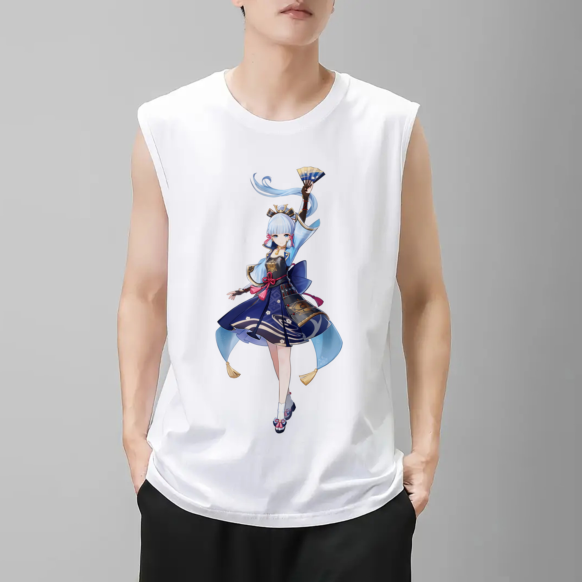 げんし神 神里綾華 神宮寺レン genshin Kamimiya Ren コットン100％タンクトップ（フロントプリント）