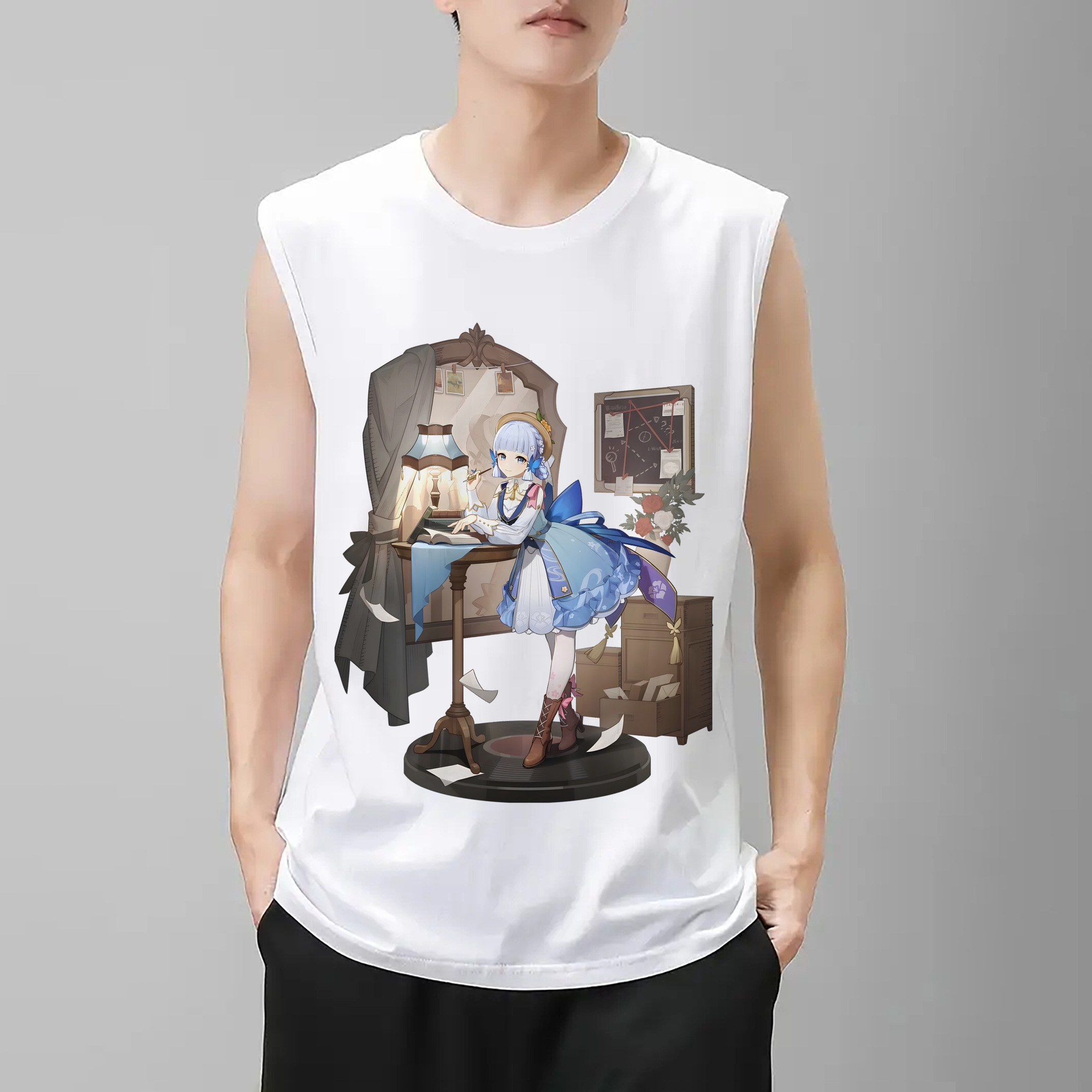 げんし神 神里綾華 神宮寺レン genshin Kamimiya Ren コットン100％タンクトップ（フロントプリント）