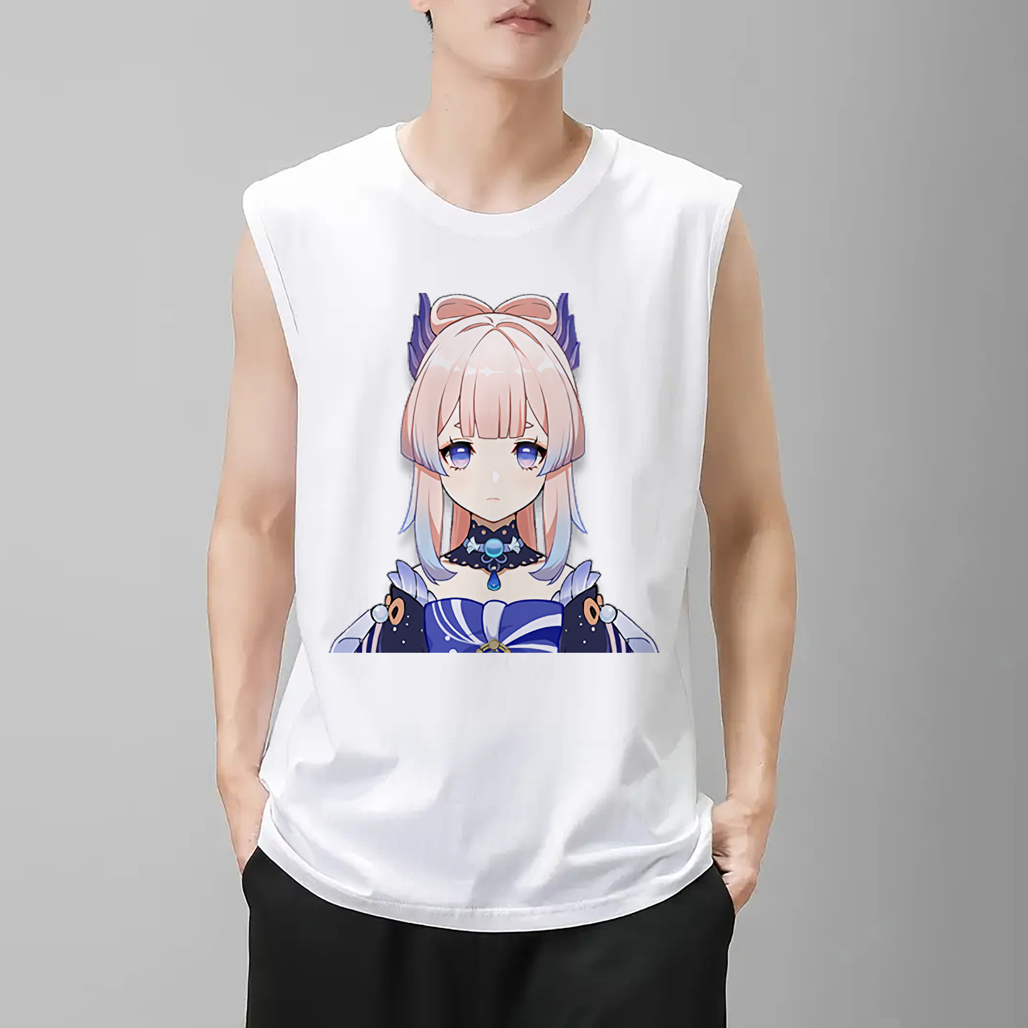 げんし神 珊瑚宮心海 サンゴノミヤ・ココミ genshin Sangonomiya Kokomi コットン100％タンクトップ（フロントプリント）