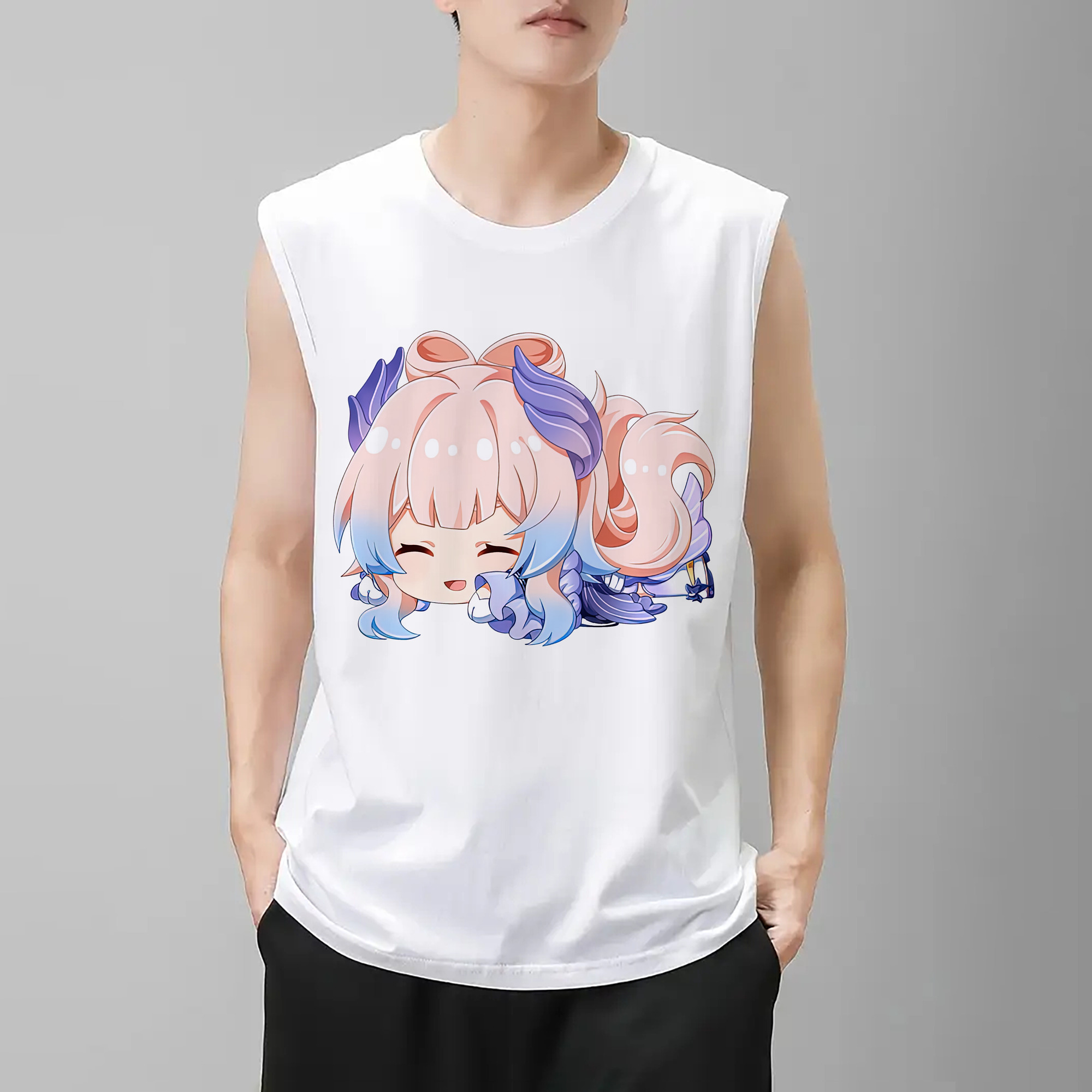 げんし神 珊瑚宮心海 サンゴノミヤ・ココミ genshin Sangonomiya Kokomi コットン100％タンクトップ（フロントプリント）
