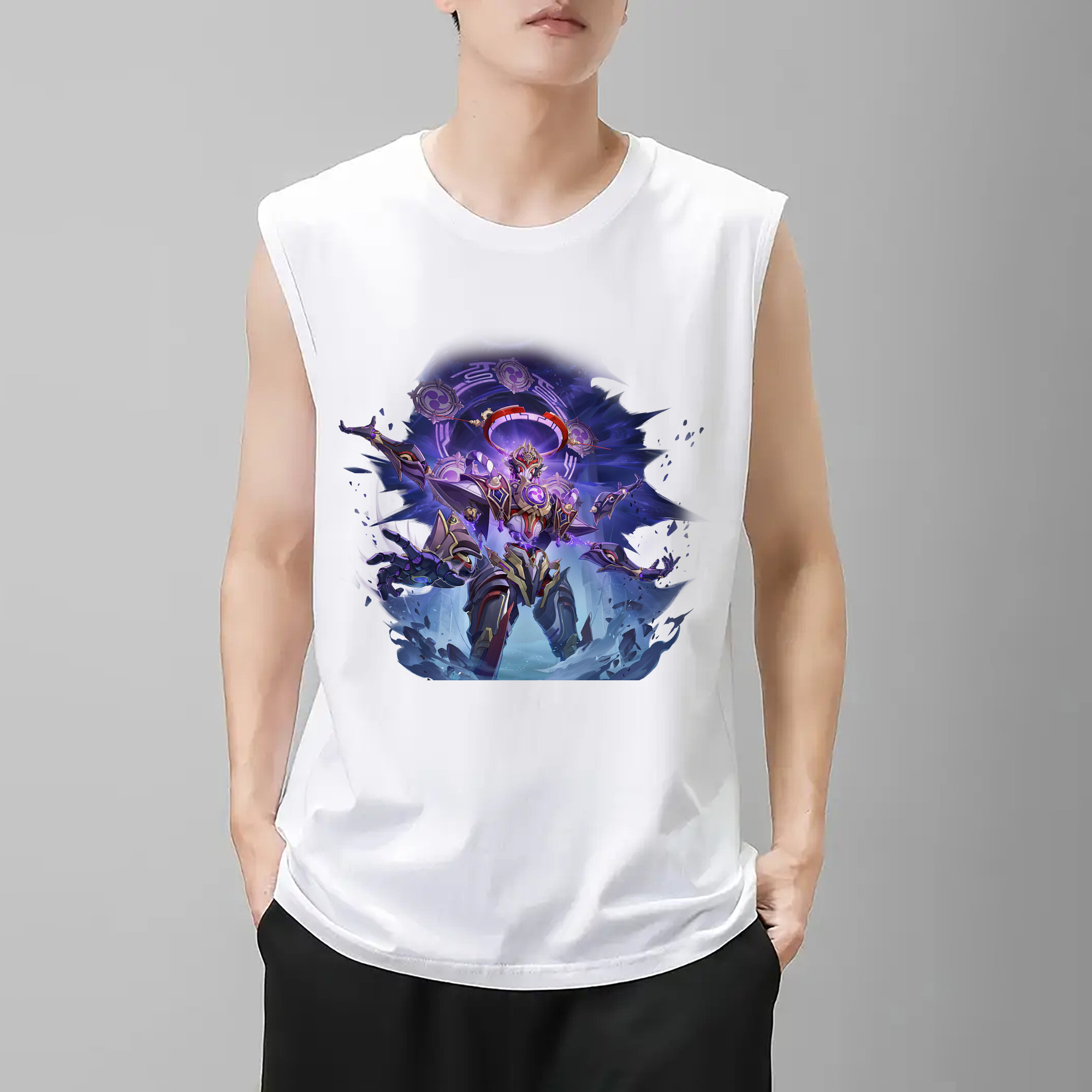 げんし神 さんペい genshin Sanpei コットン100％タンクトップ（フロントプリント）