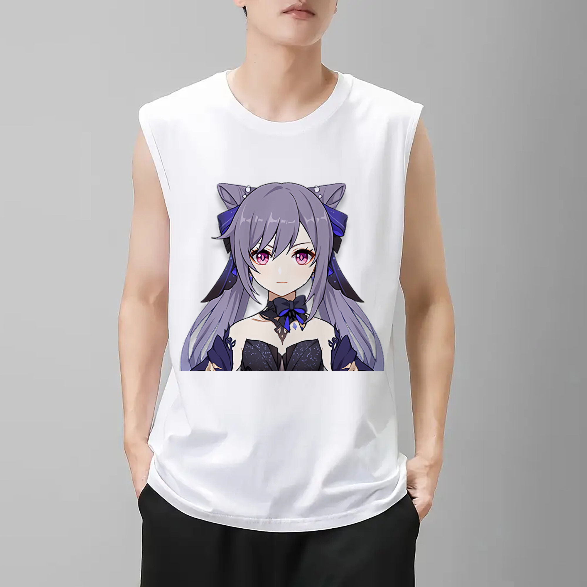 げんし神 刻晴 こくせい genshin Kokusei コットン100％タンクトップ（フロントプリント）