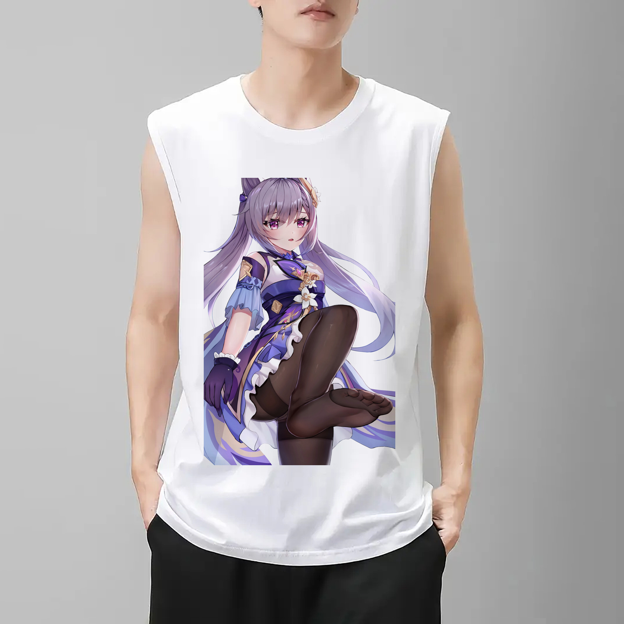 げんし神 刻晴 こくせい genshin Kokusei コットン100％タンクトップ（フロントプリント）
