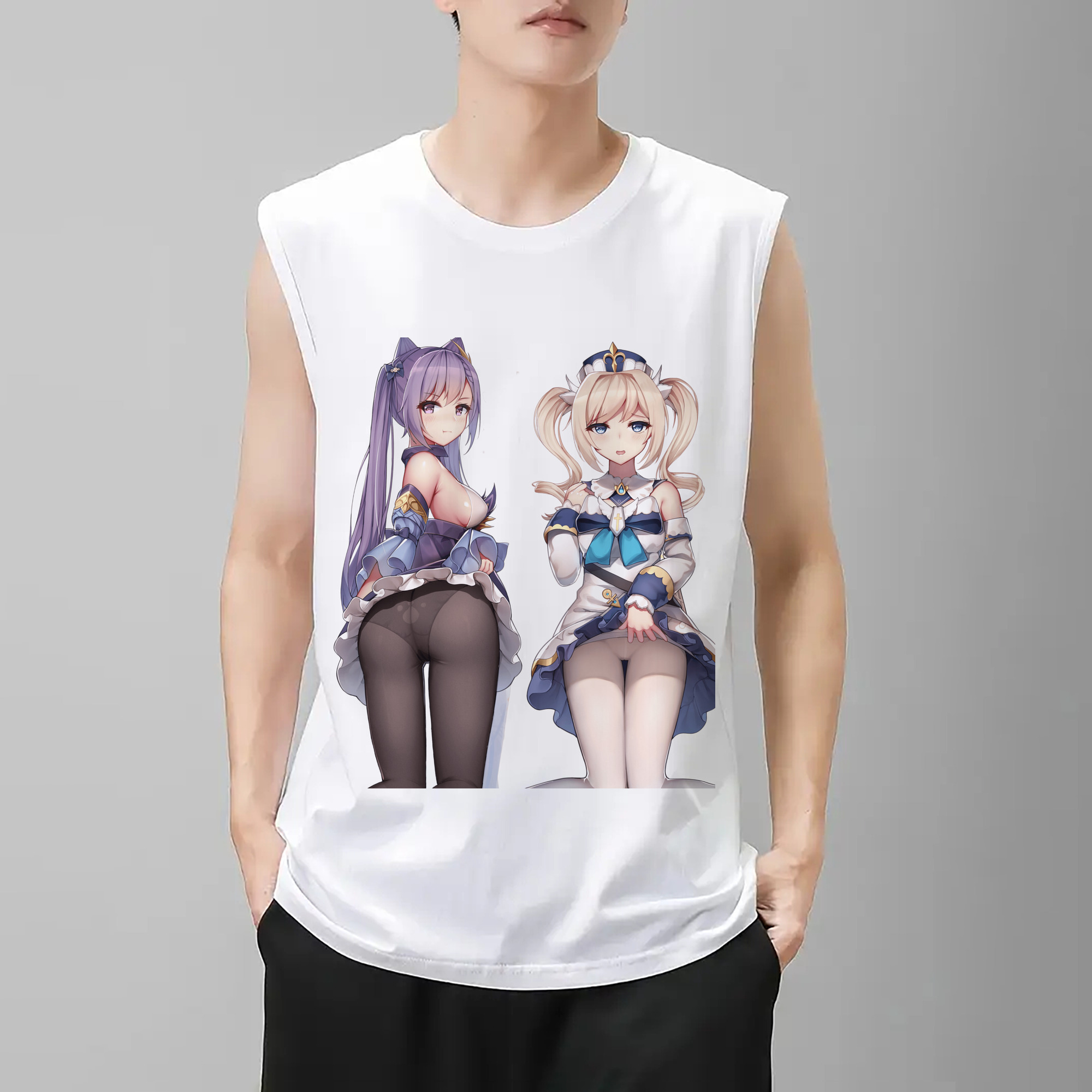 げんし神 刻晴 こくせい genshin Kokusei コットン100％タンクトップ（フロントプリント）