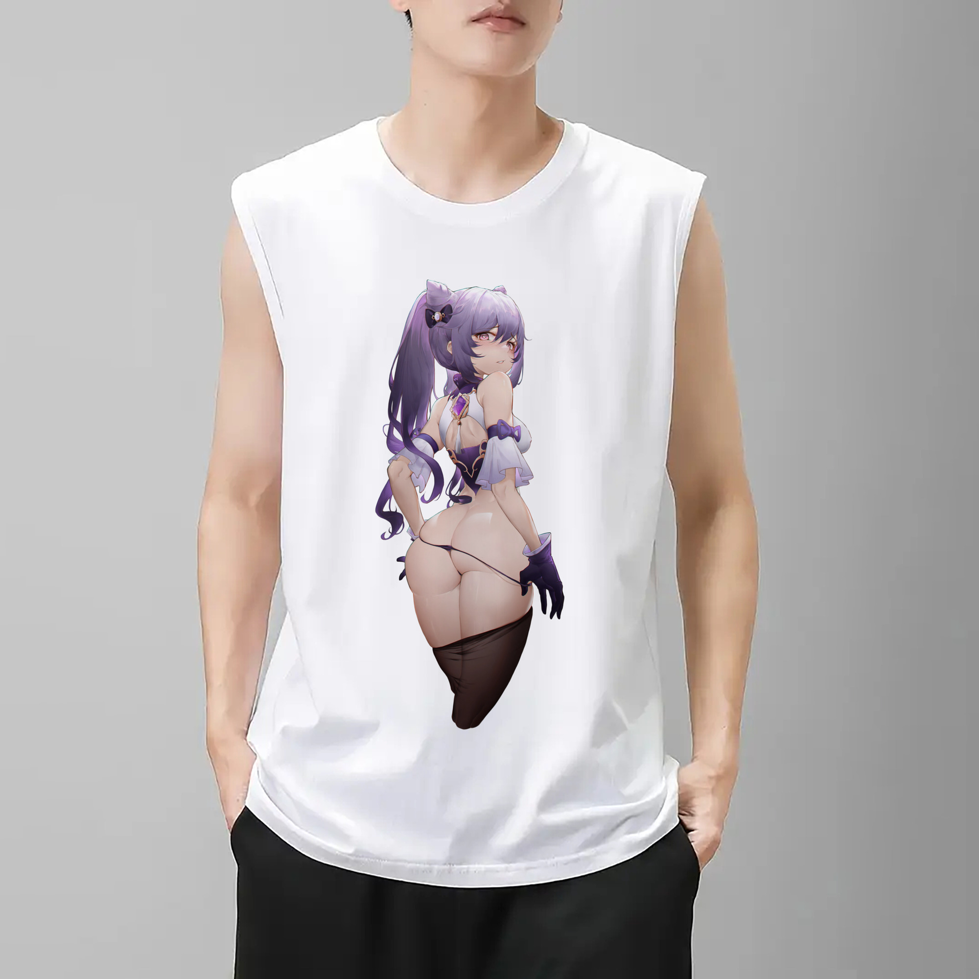 げんし神 刻晴 こくせい genshin Kokusei コットン100％タンクトップ（フロントプリント）