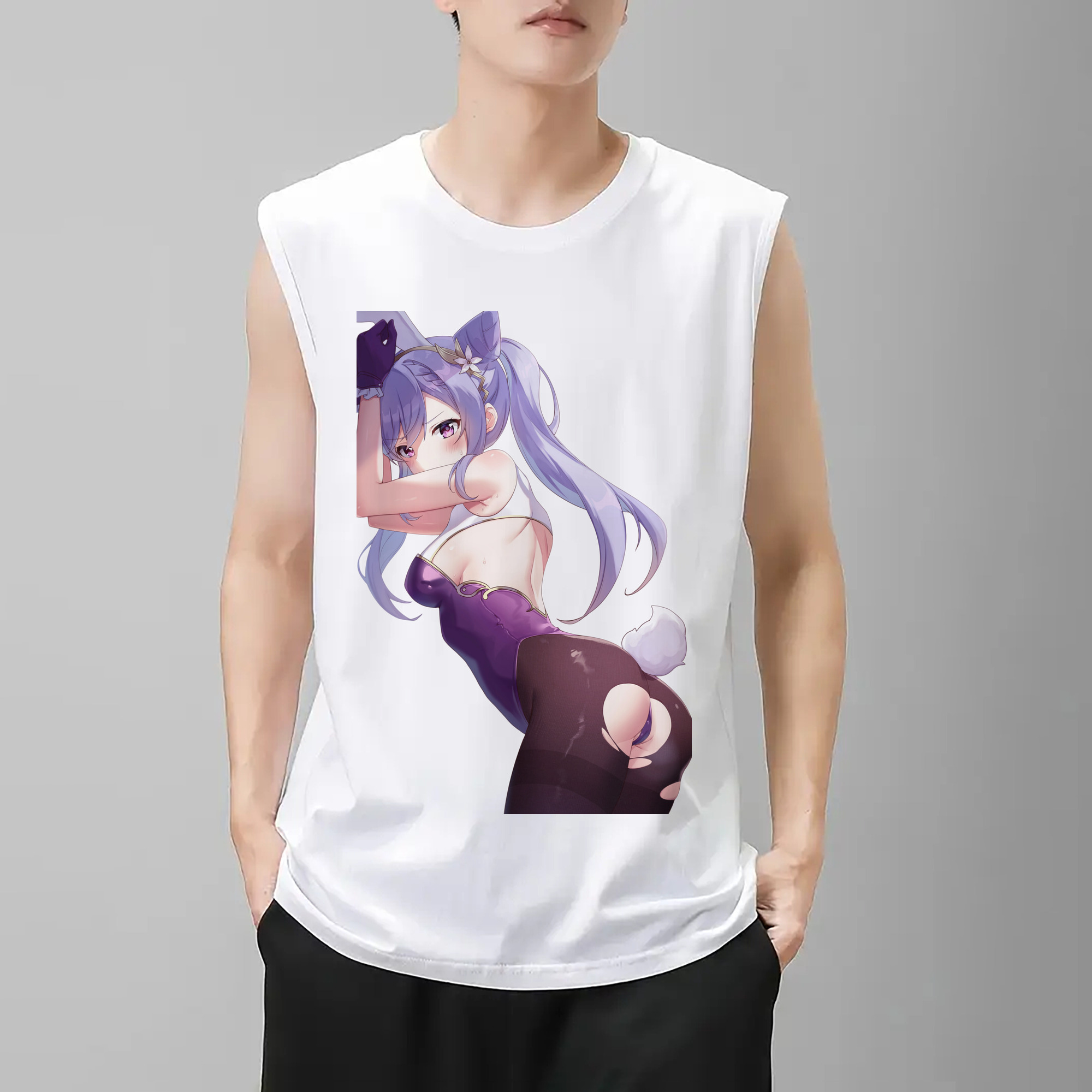 げんし神 刻晴 こくせい genshin Kokusei コットン100％タンクトップ（フロントプリント）