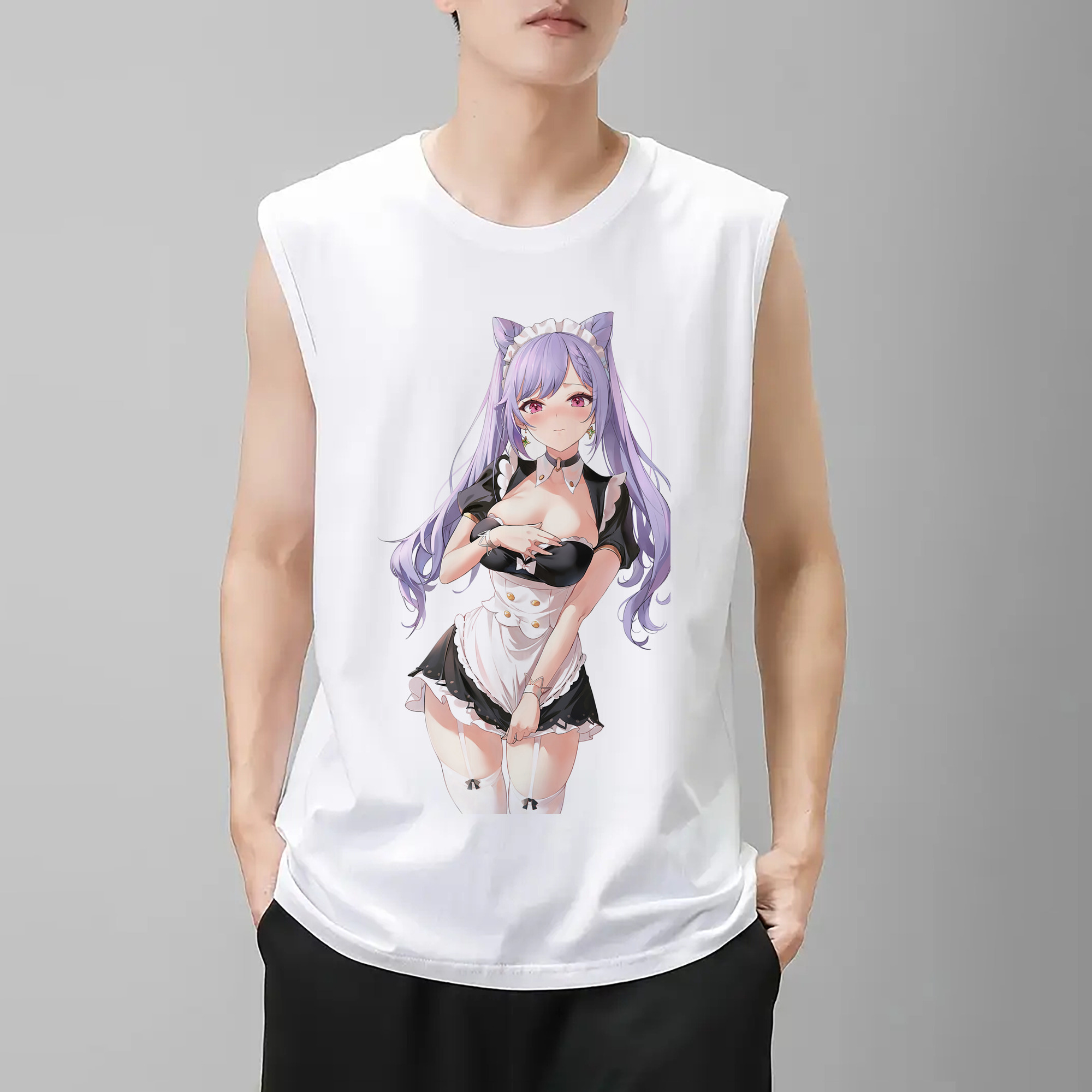 げんし神 刻晴 こくせい genshin Kokusei コットン100％タンクトップ（フロントプリント）