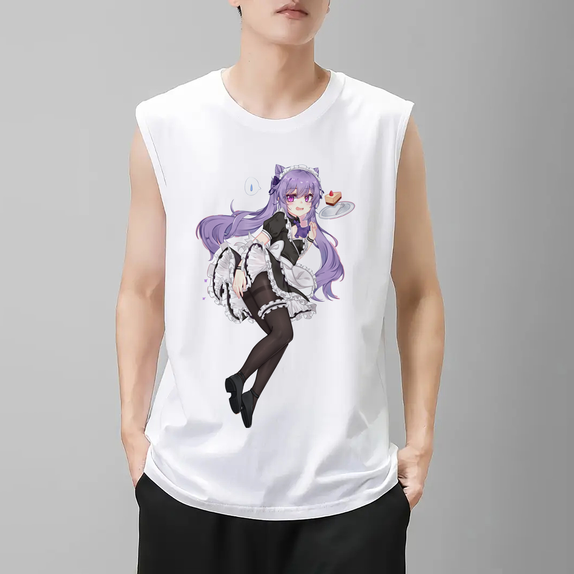 げんし神 刻晴 こくせい genshin Kokusei コットン100％タンクトップ（フロントプリント）