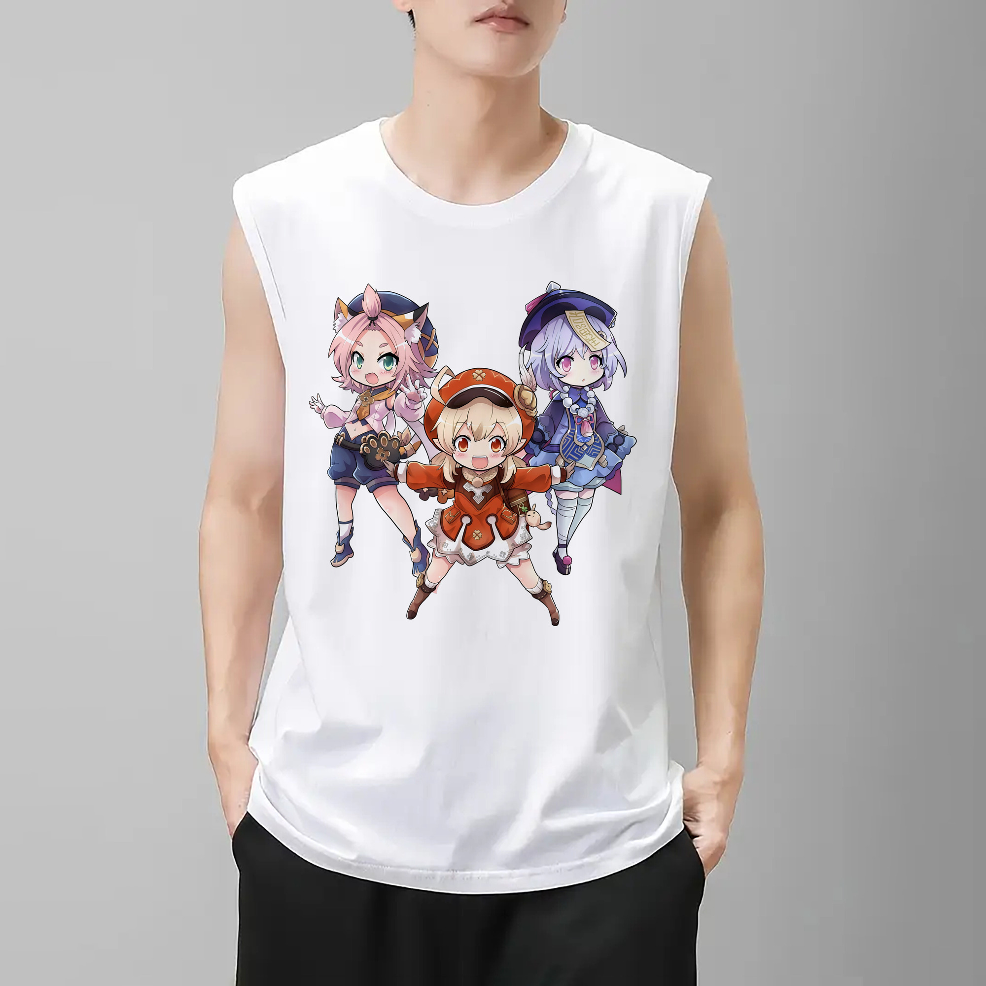 げんし神 七七 なな  genshin Nana コットン100％タンクトップ（フロントプリント）