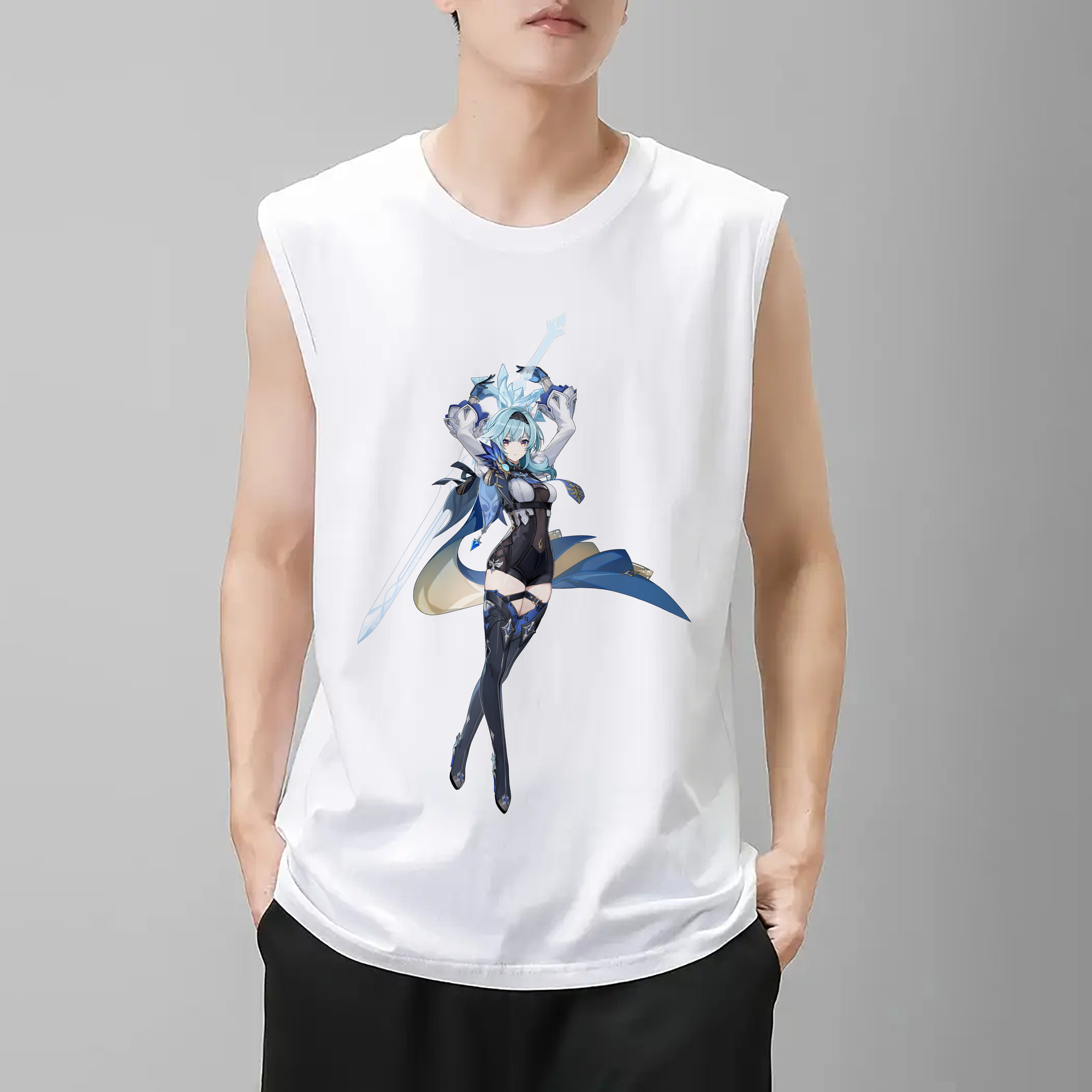 げんし神 优菈 ゆうら genshin Yūra コットン100％タンクトップ（フロントプリント）