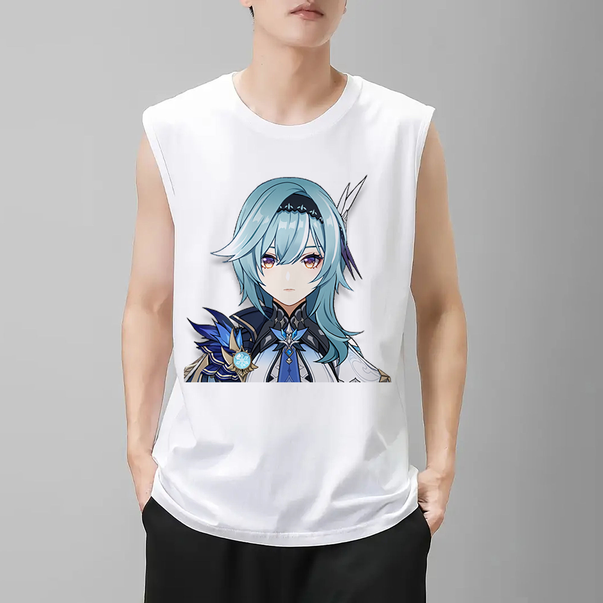 げんし神 优菈 ゆうら genshin Yūra コットン100％タンクトップ（フロントプリント）
