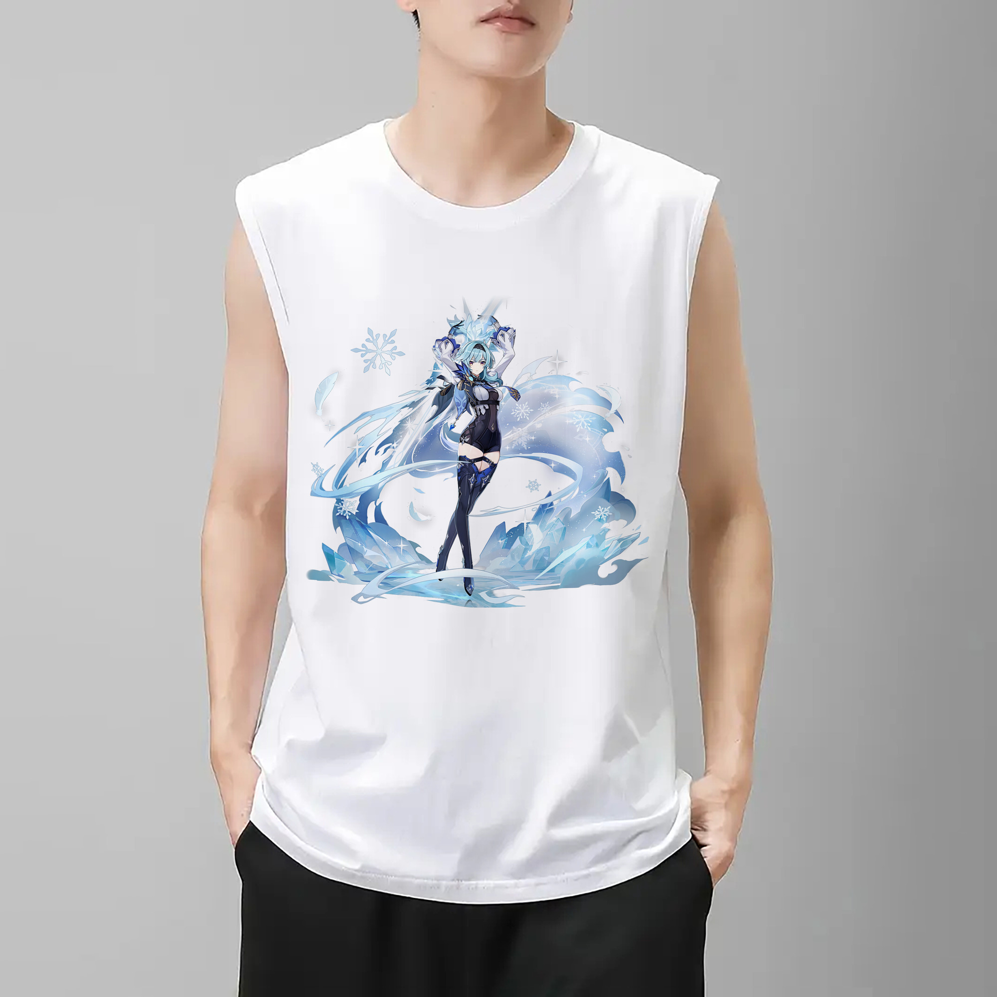 げんし神 优菈 ゆうら genshin Yūra コットン100％タンクトップ（フロントプリント）