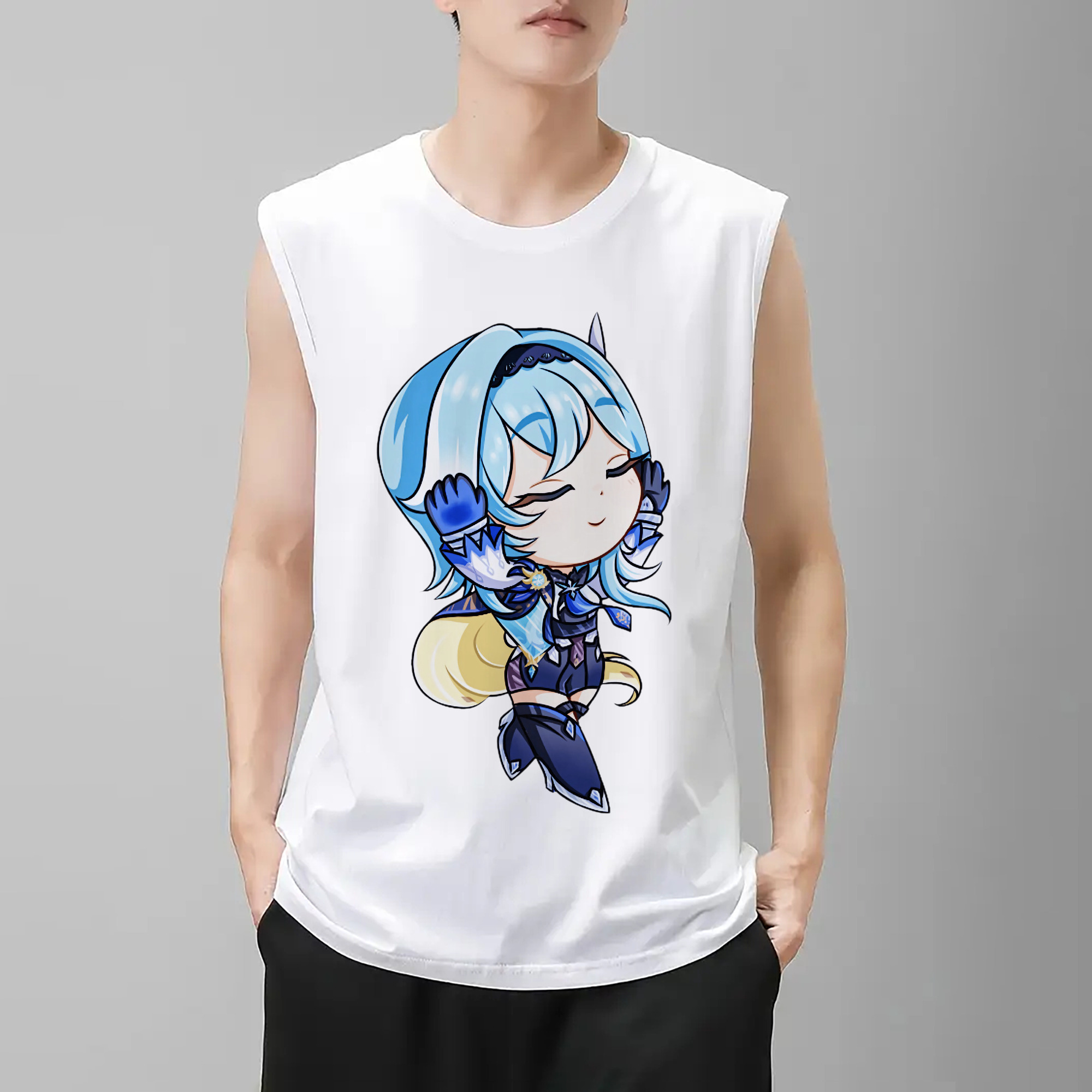 げんし神 优菈 ゆうら genshin Yūra コットン100％タンクトップ（フロントプリント）