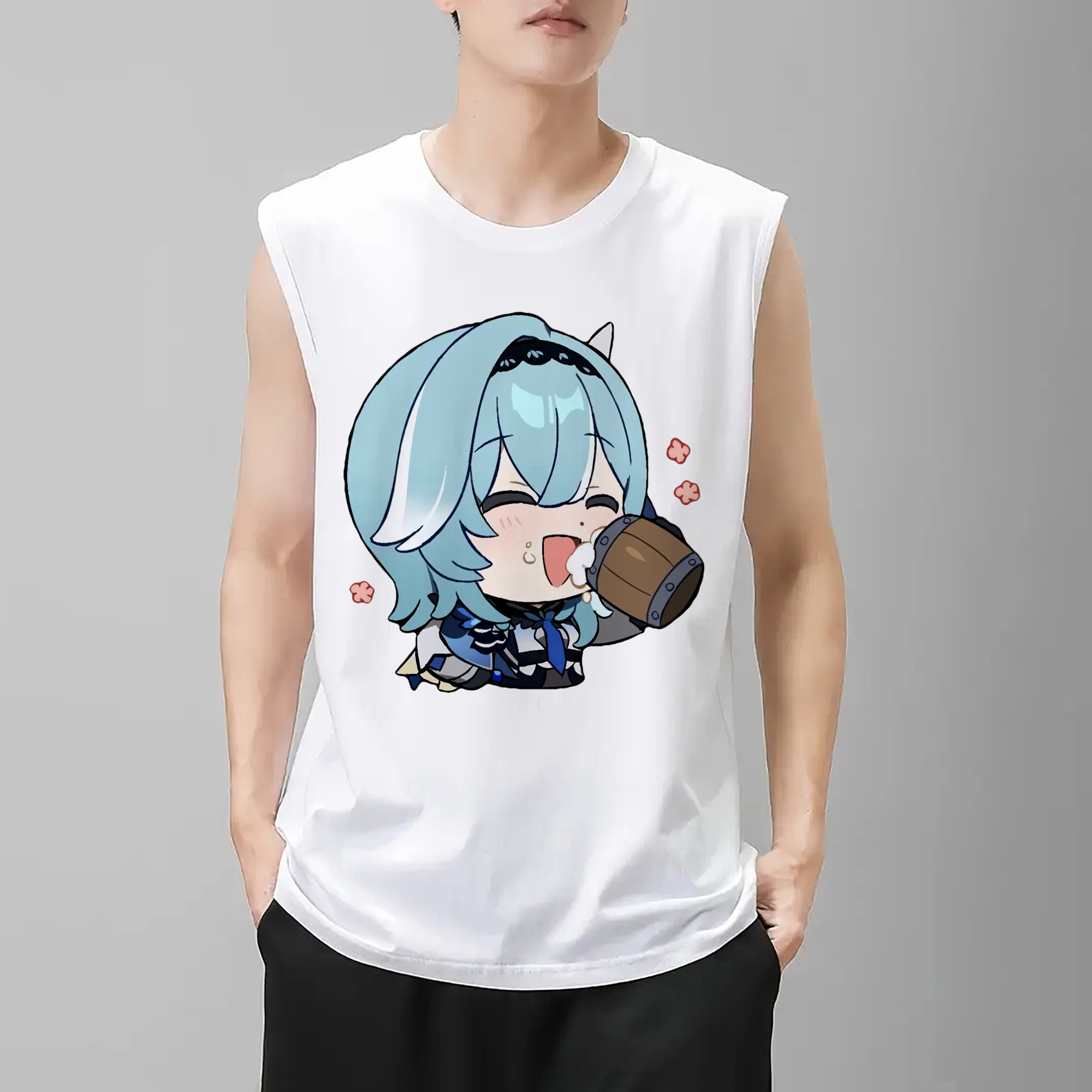 げんし神 优菈 ゆうら genshin Yūra コットン100％タンクトップ（フロントプリント）