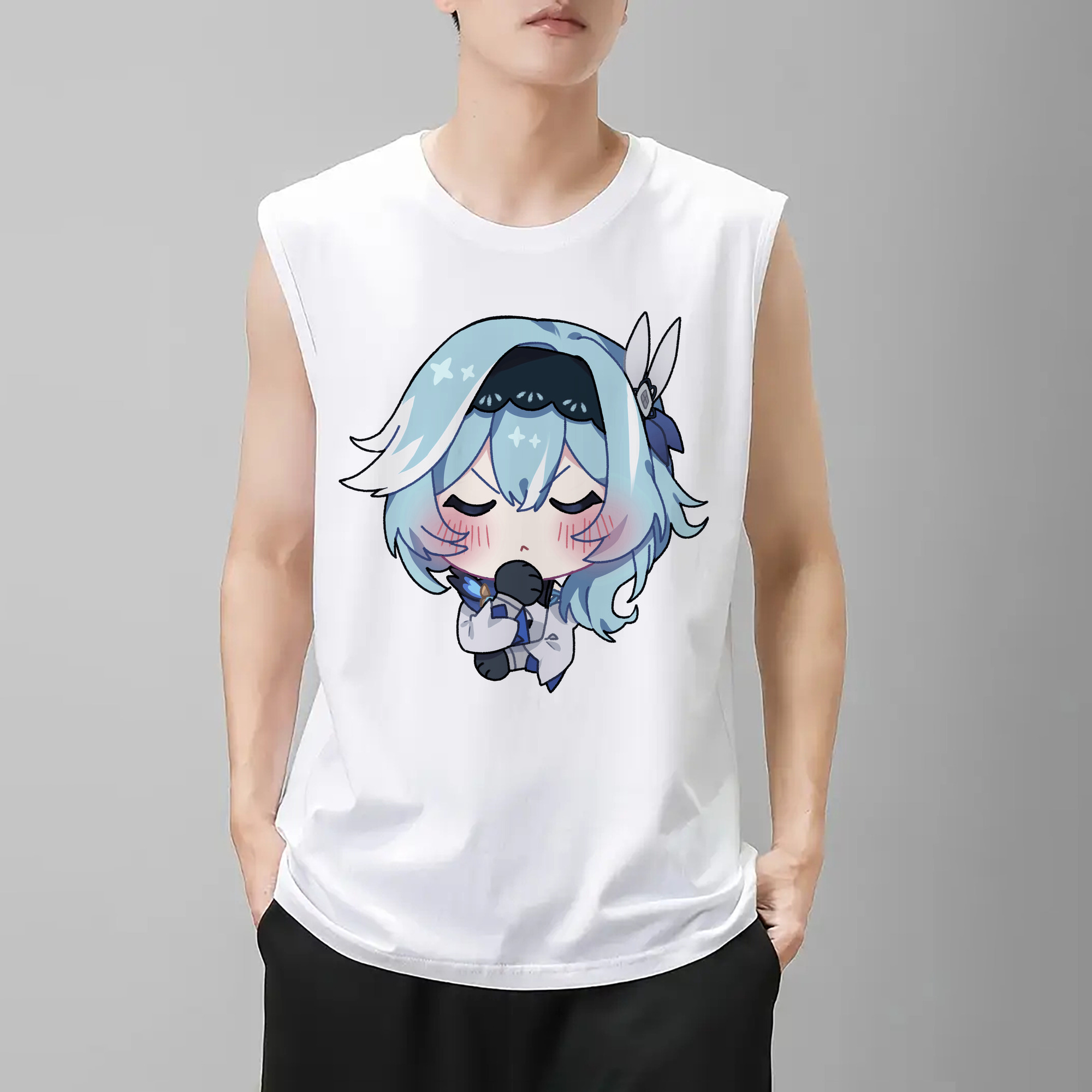 げんし神 优菈 ゆうら genshin Yūra コットン100％タンクトップ（フロントプリント）