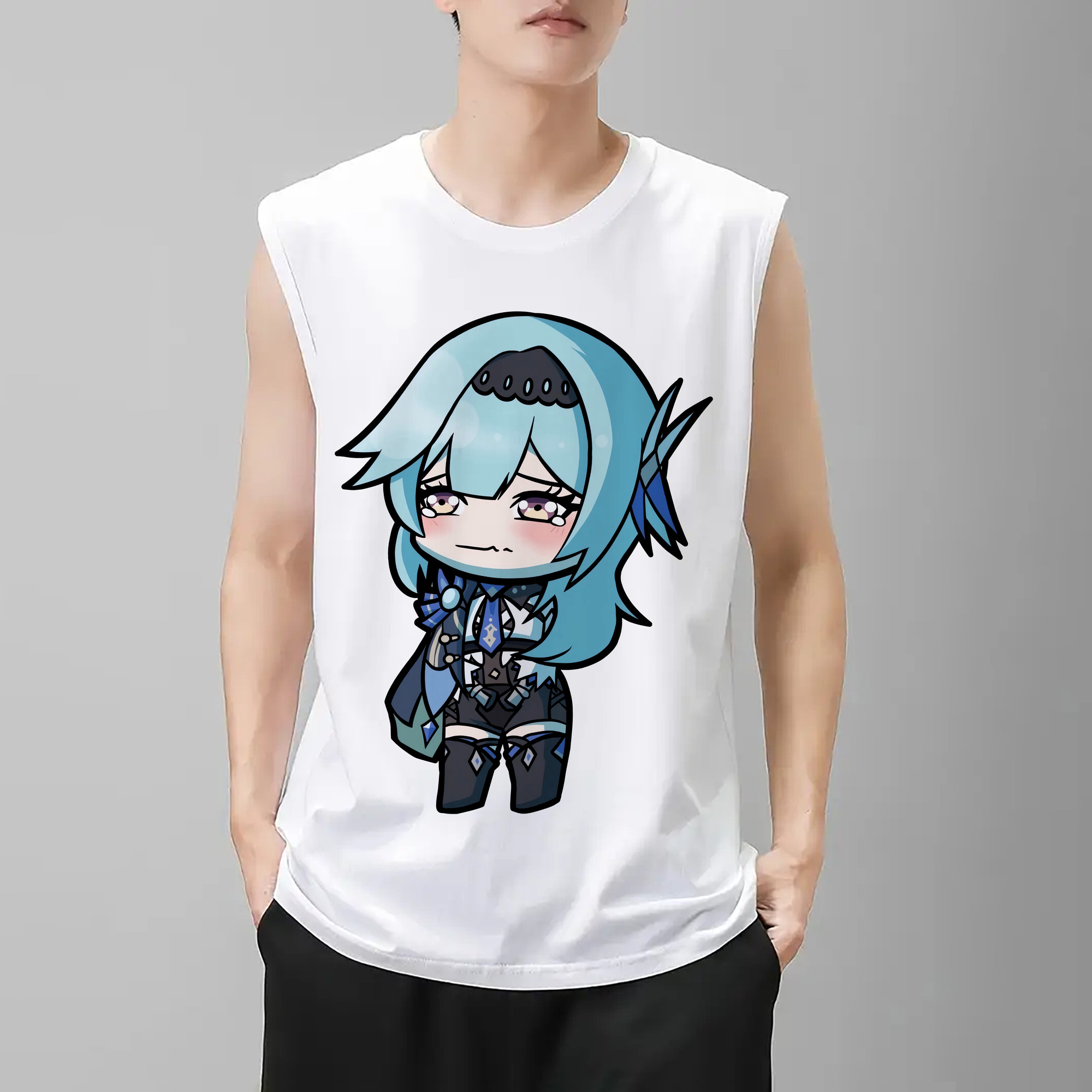 げんし神 优菈 ゆうら genshin Yūra コットン100％タンクトップ（フロントプリント）