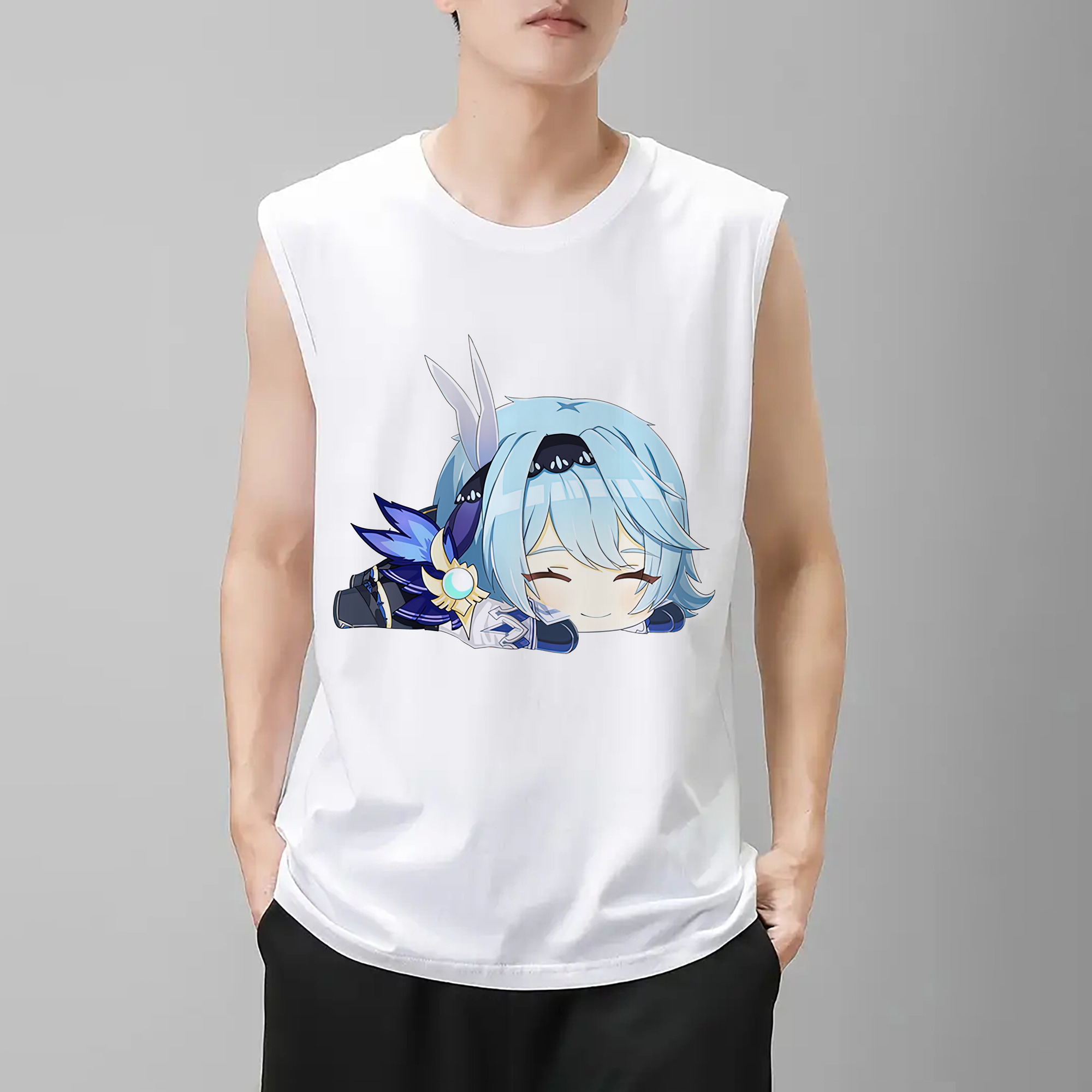 げんし神 优菈 ゆうら genshin Yūra コットン100％タンクトップ（フロントプリント）