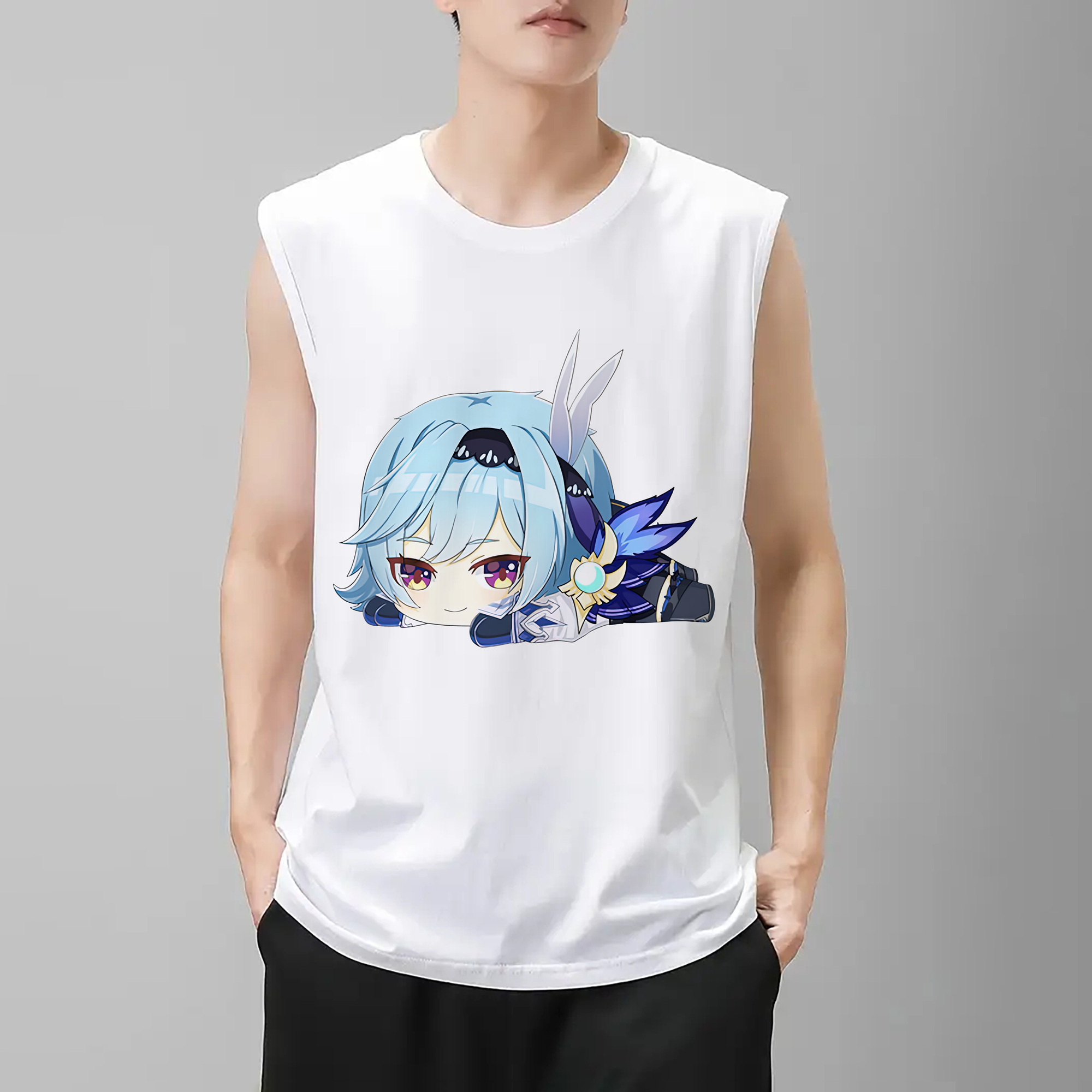 げんし神 优菈 ゆうら genshin Yūra コットン100％タンクトップ（フロントプリント）