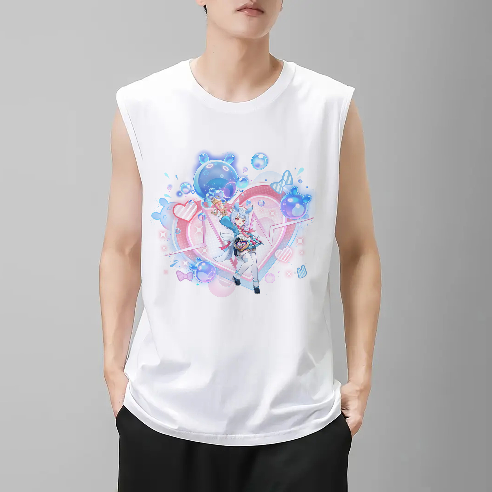 げんし神 シゲウィン genshin Shigewin コットン100％タンクトップ（フロントプリント）