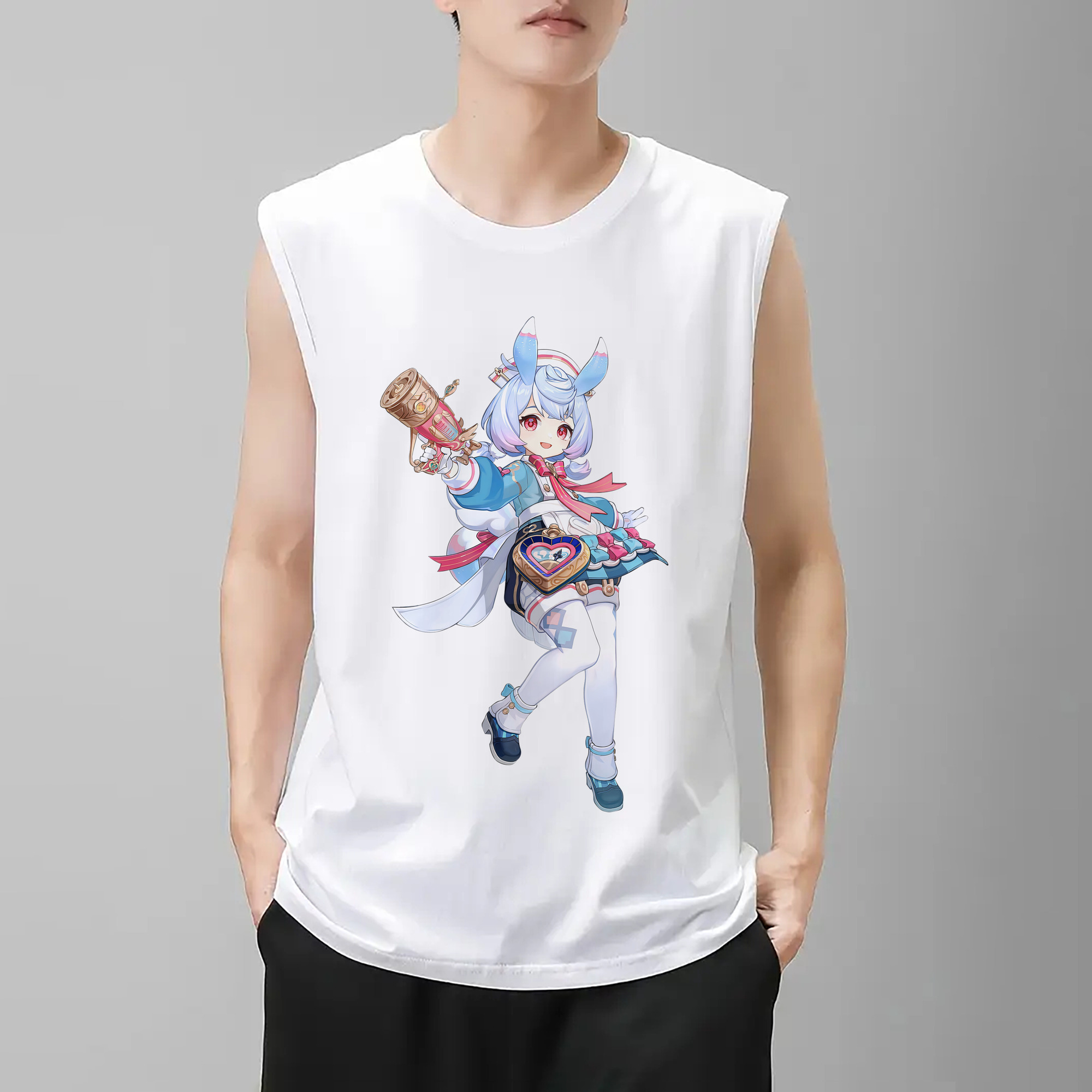 げんし神 シゲウィン genshin Shigewin コットン100％タンクトップ（フロントプリント）