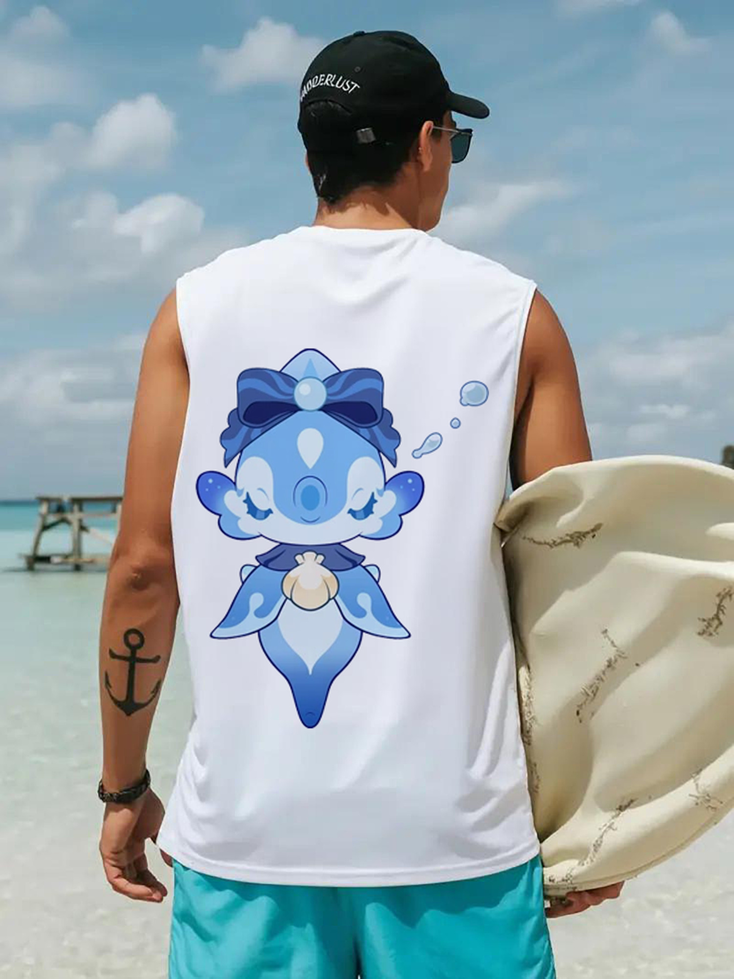 げんし神 フリーナ genshin Furina コットン100％タンクトップ（背面プリント）