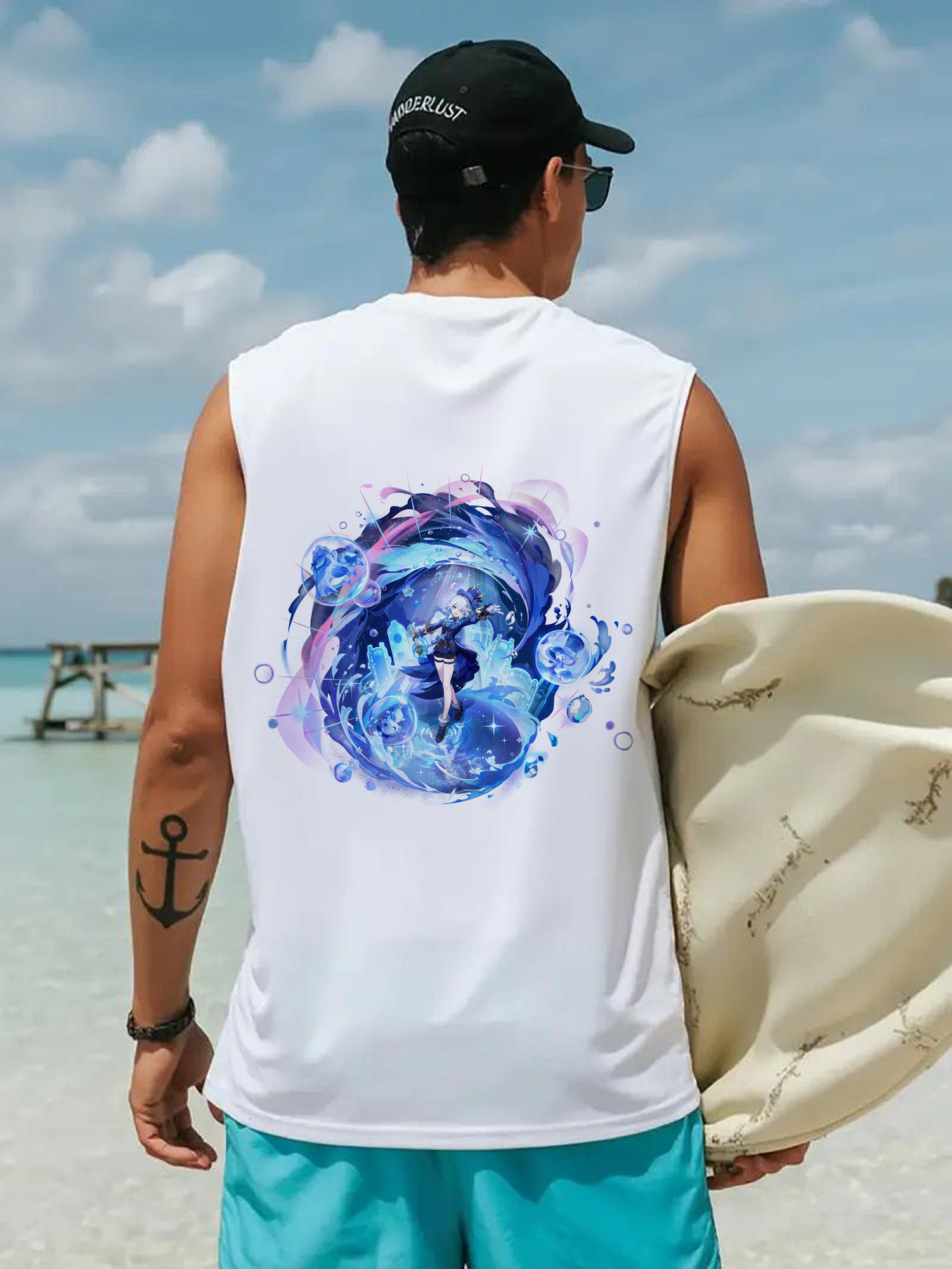 げんし神 フリーナ genshin Furina コットン100％タンクトップ（背面プリント）