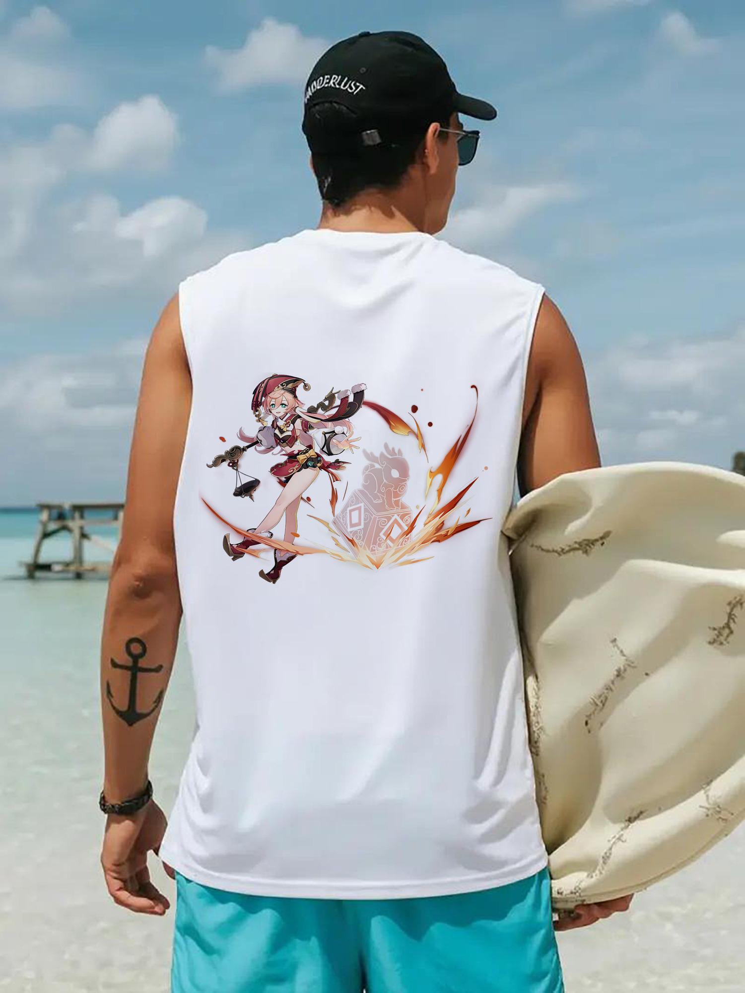 げんし神 ヤンフェイ genshin Yanfei コットン100％タンクトップ（背面プリント）