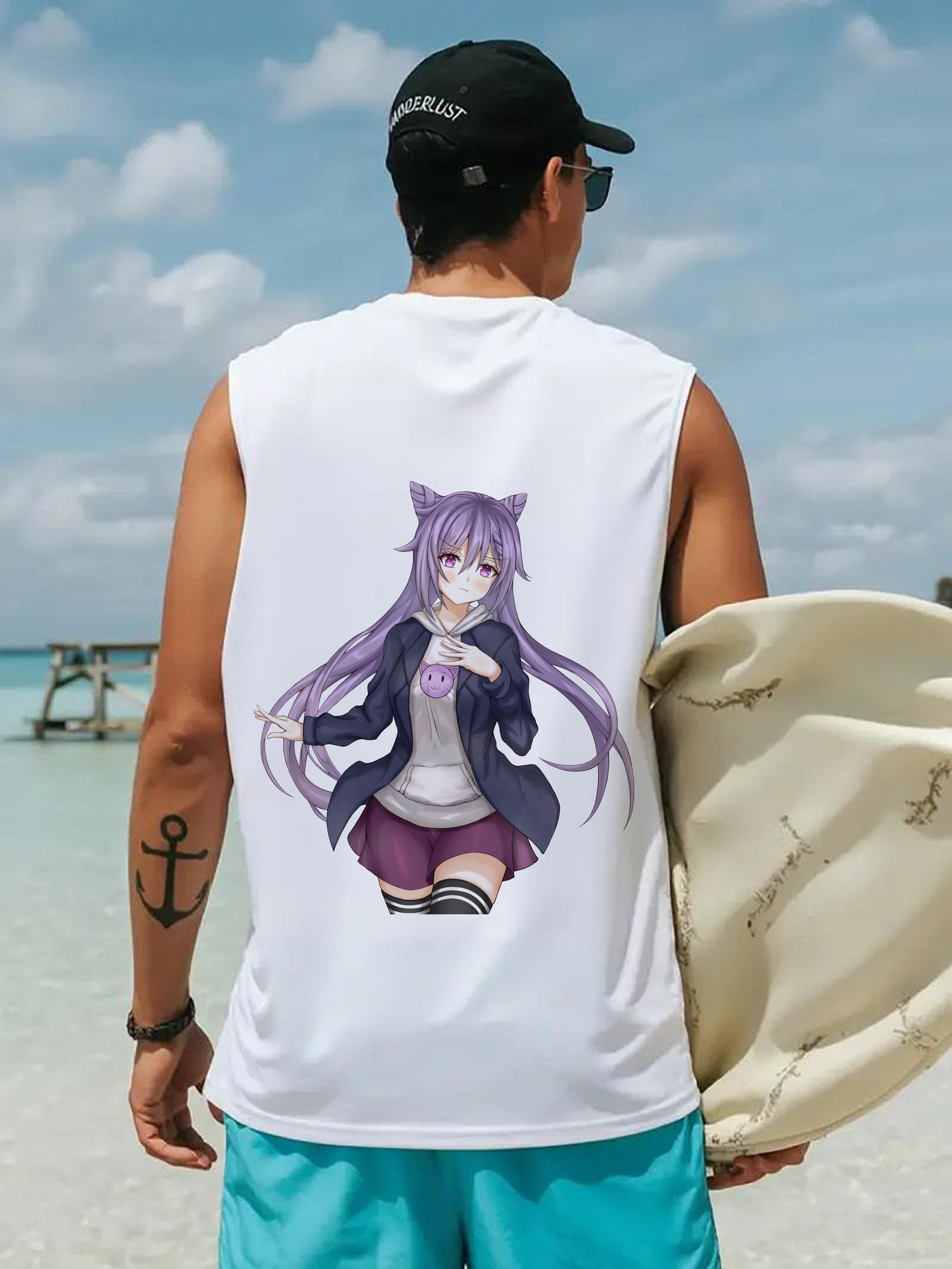 げんし神 刻晴 こくせい genshin Kokusei コットン100％タンクトップ（背面プリント）