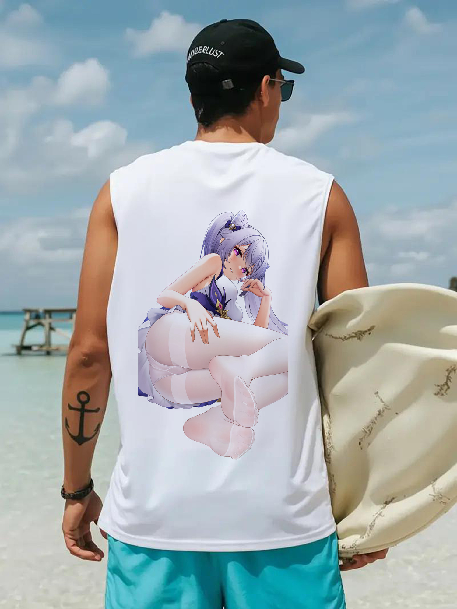 げんし神 刻晴 こくせい genshin Kokusei コットン100％タンクトップ（背面プリント）