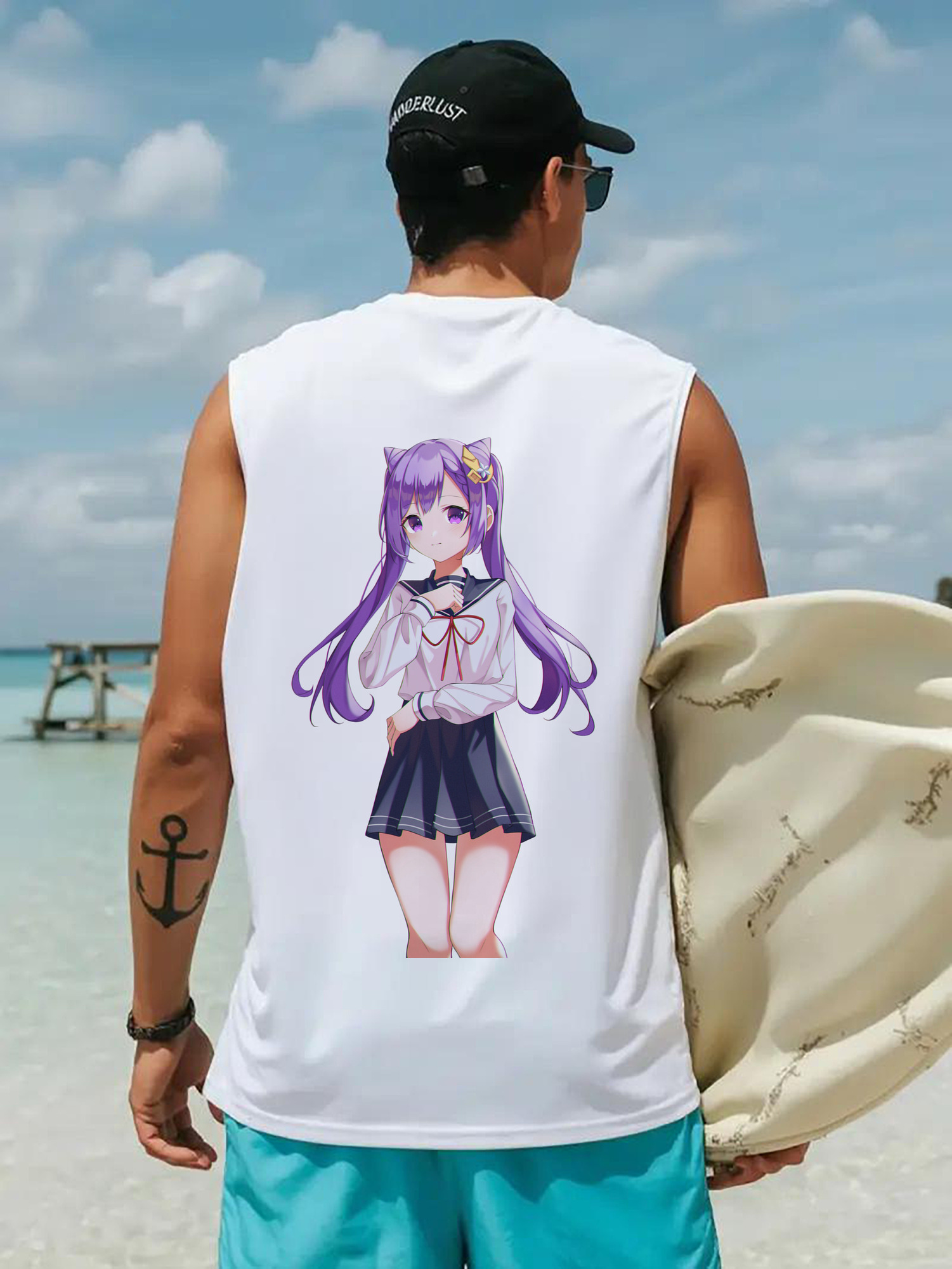 げんし神 刻晴 こくせい genshin Kokusei コットン100％タンクトップ（背面プリント）