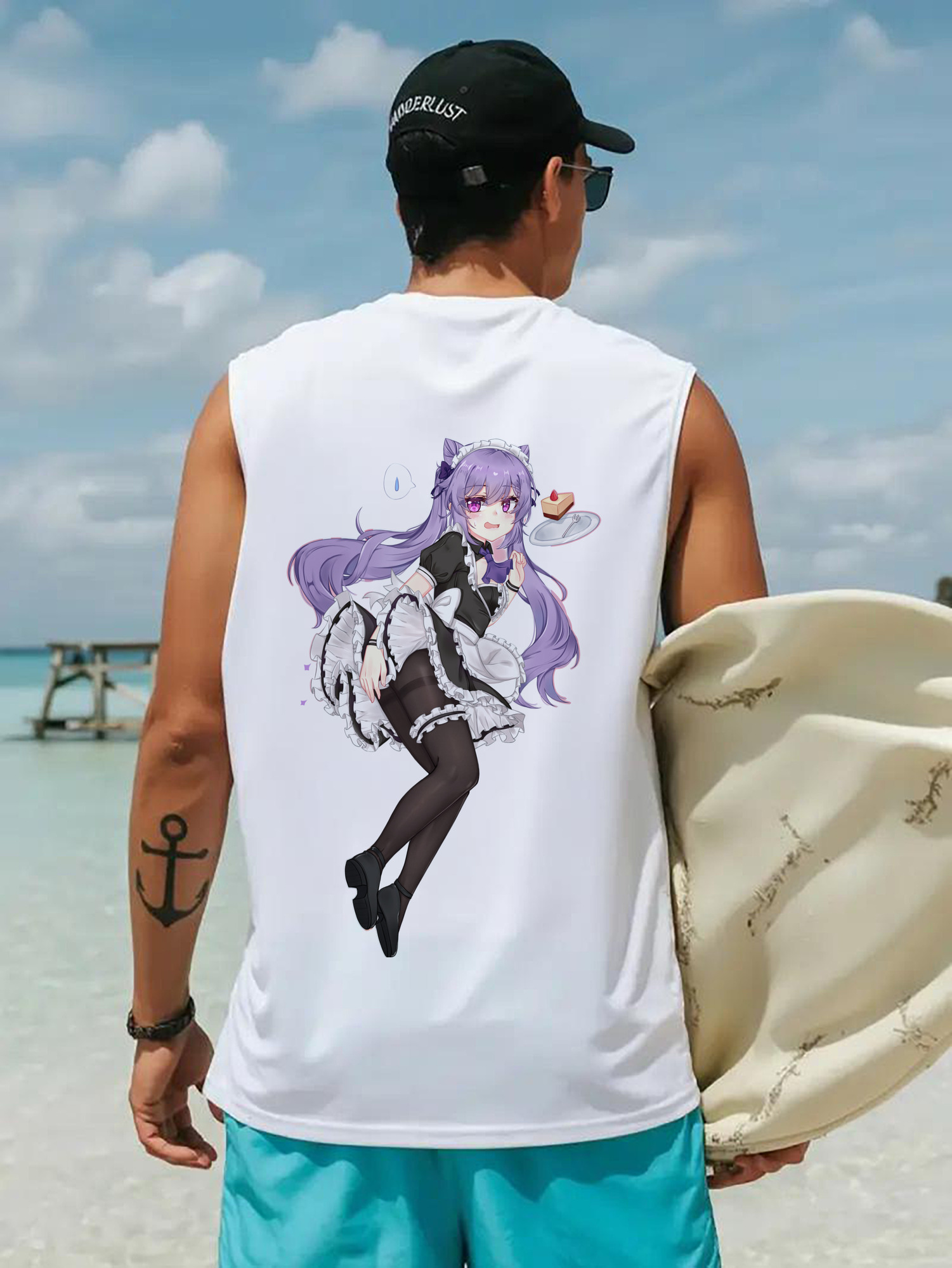 げんし神 刻晴 こくせい genshin Kokusei コットン100％タンクトップ（背面プリント）