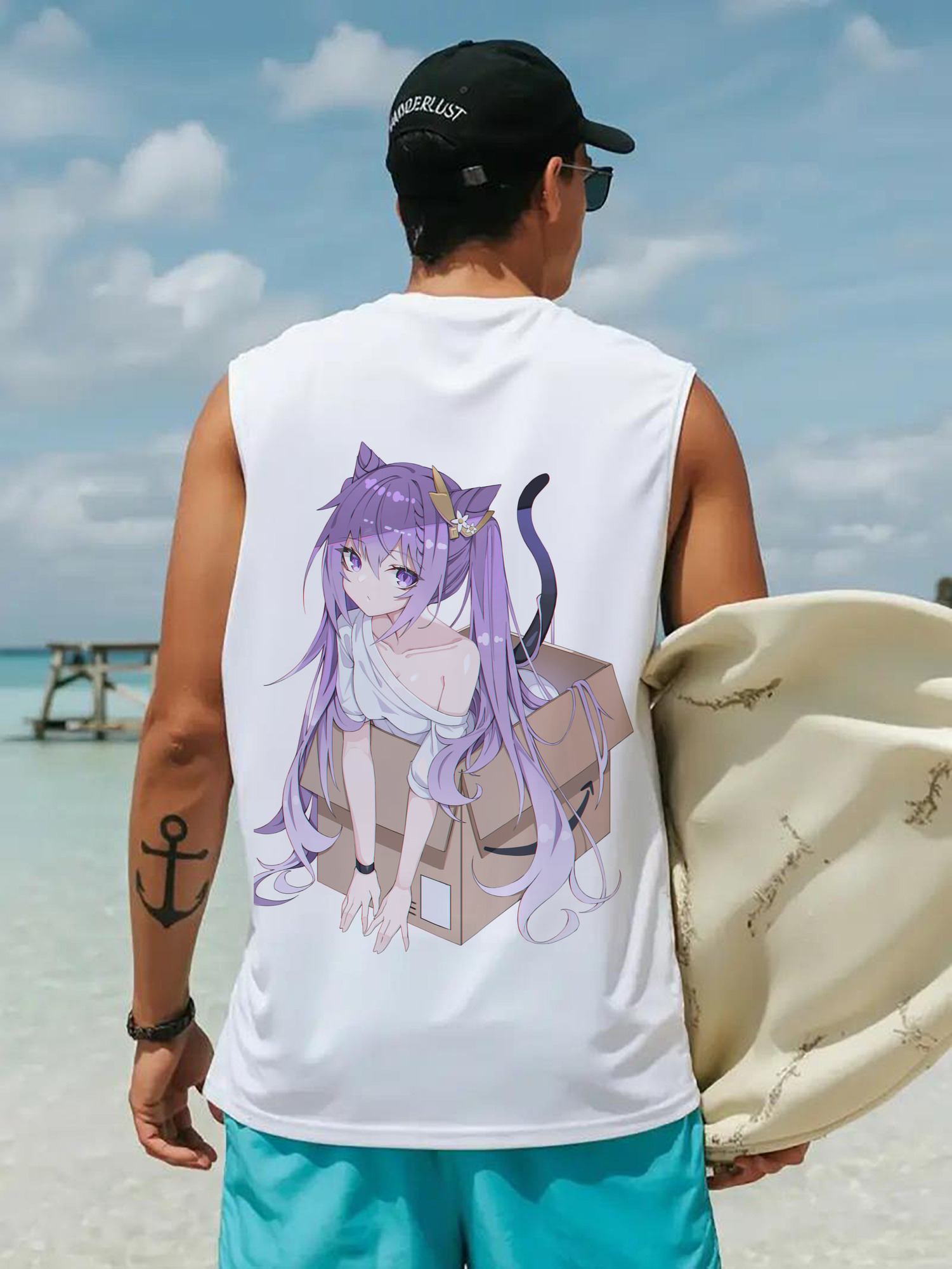 げんし神 刻晴 こくせい genshin Kokusei コットン100％タンクトップ（背面プリント）