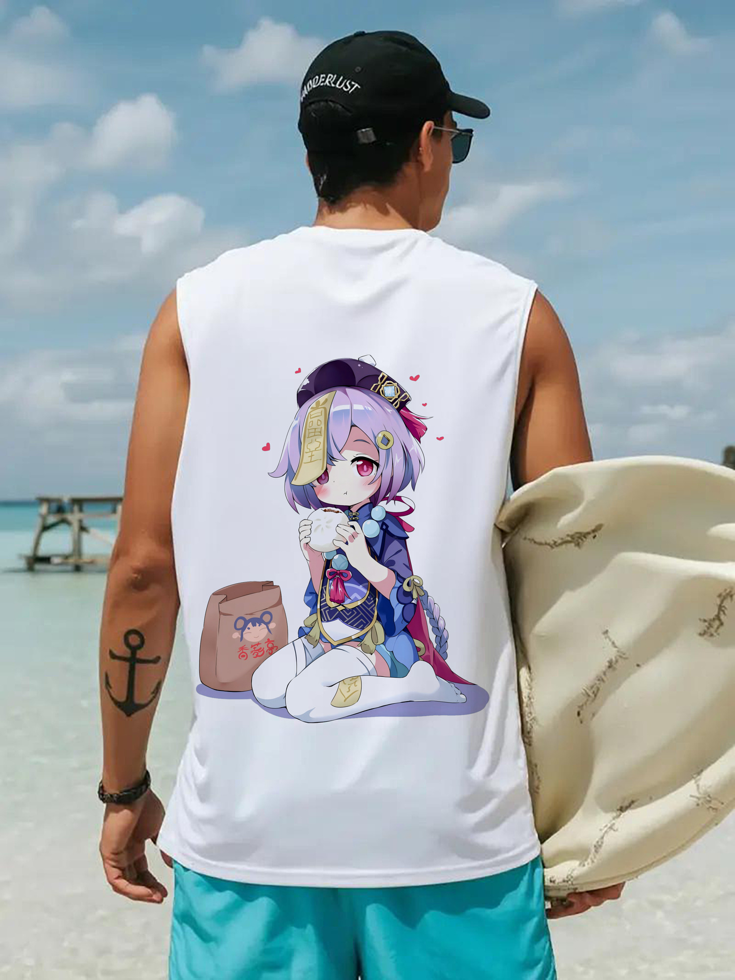 げんし神 七七 なな  genshin Nana コットン100％タンクトップ（背面プリント）