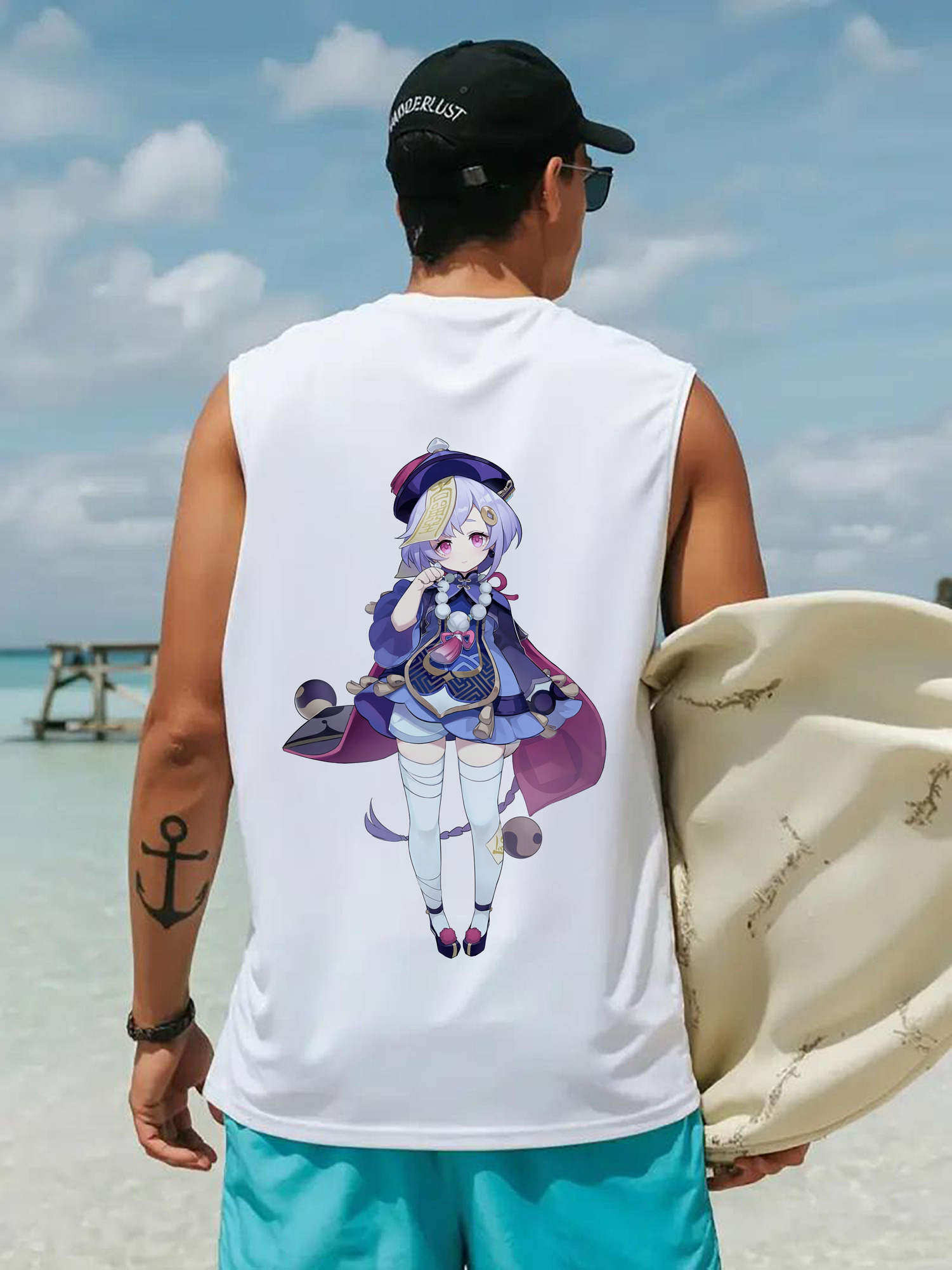 げんし神 七七 なな  genshin Nana コットン100％タンクトップ（背面プリント）