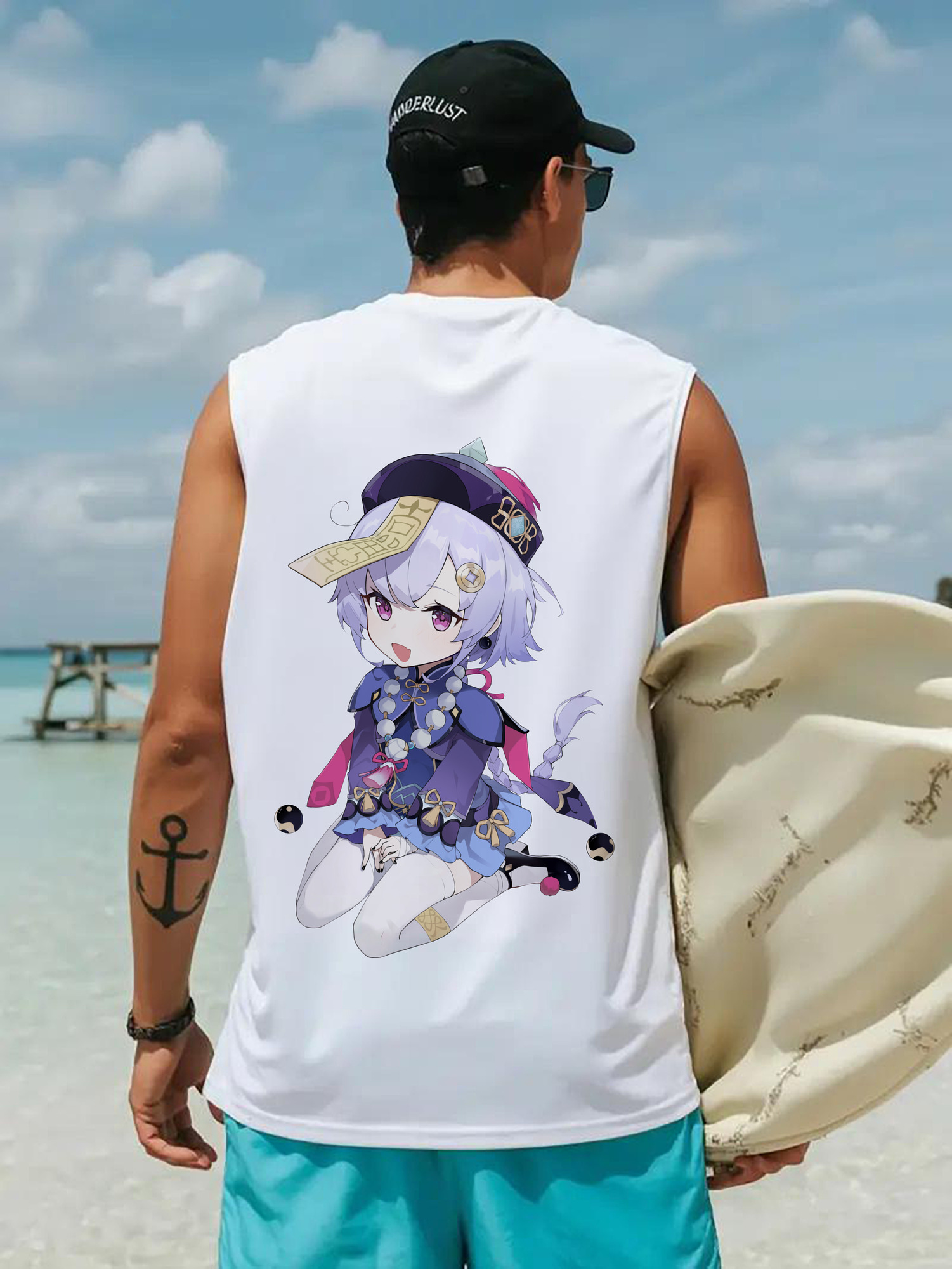 げんし神 七七 なな  genshin Nana コットン100％タンクトップ（背面プリント）