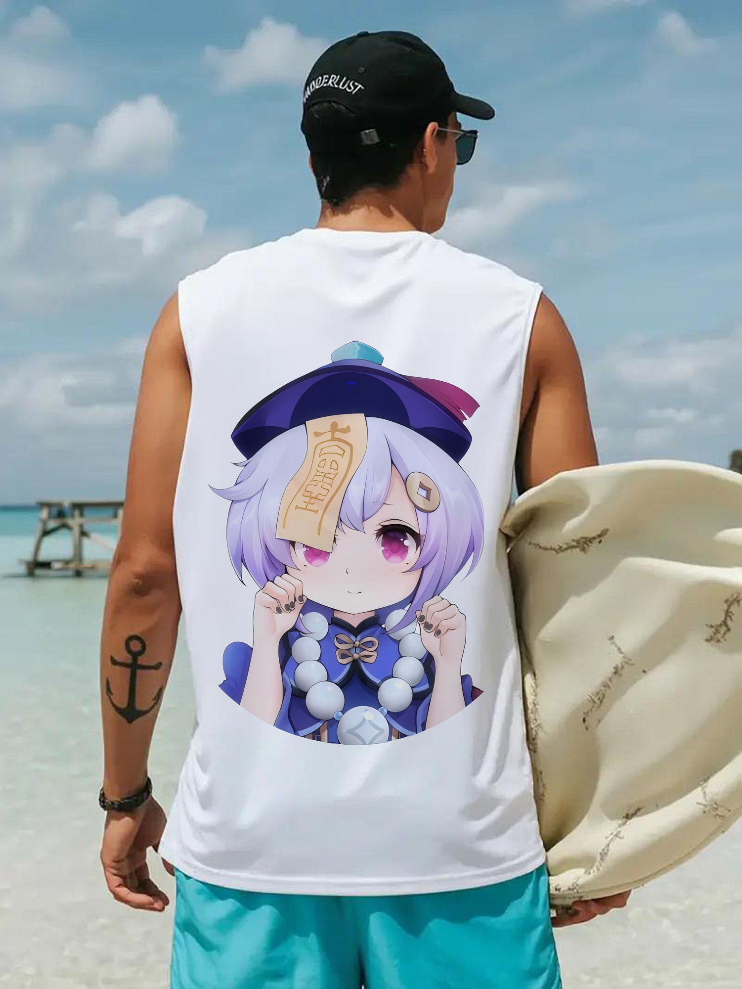 げんし神 七七 なな  genshin Nana コットン100％タンクトップ（背面プリント）