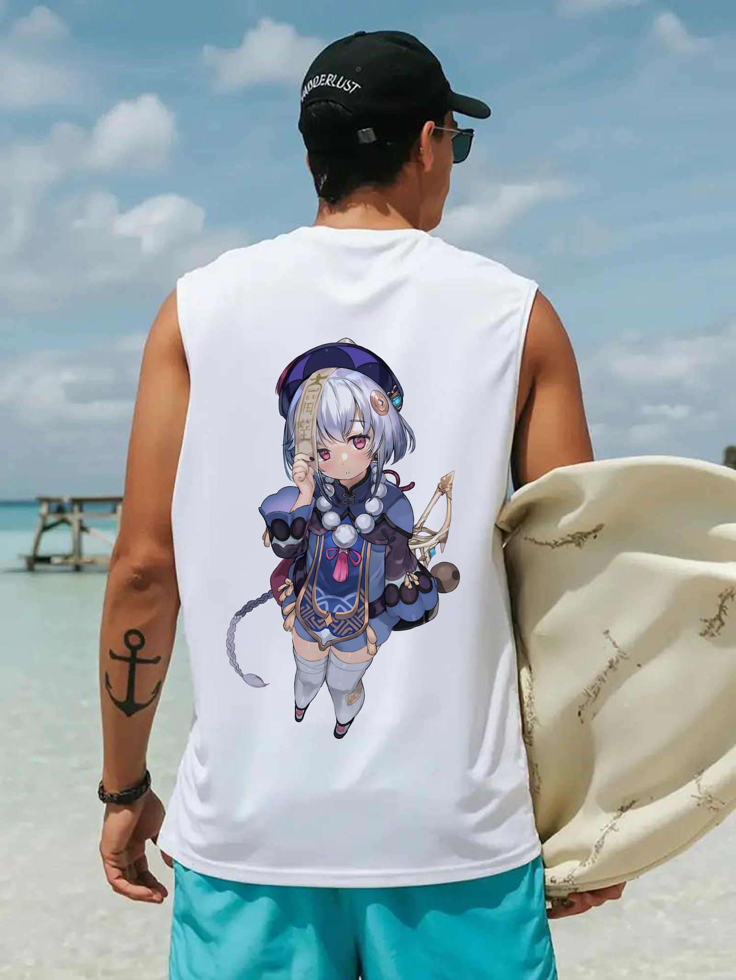 げんし神 七七 なな  genshin Nana コットン100％タンクトップ（背面プリント）