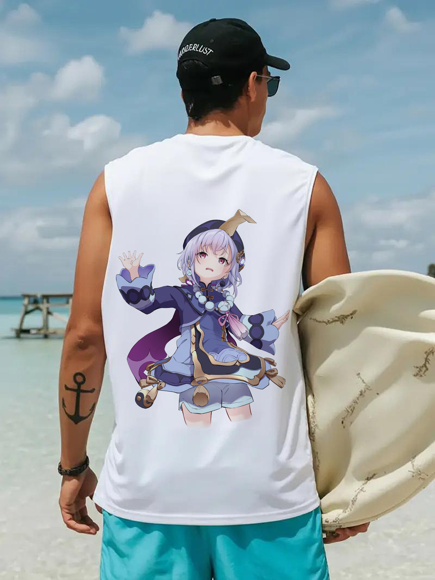 げんし神 七七 なな  genshin Nana コットン100％タンクトップ（背面プリント）