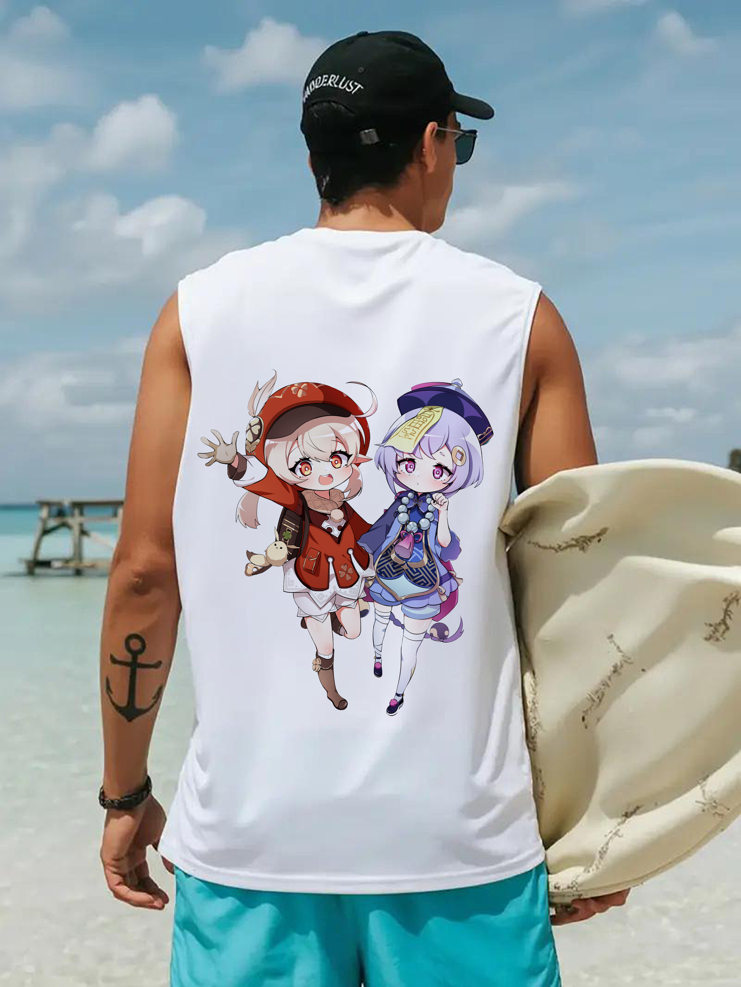 げんし神 七七 なな  genshin Nana コットン100％タンクトップ（背面プリント）