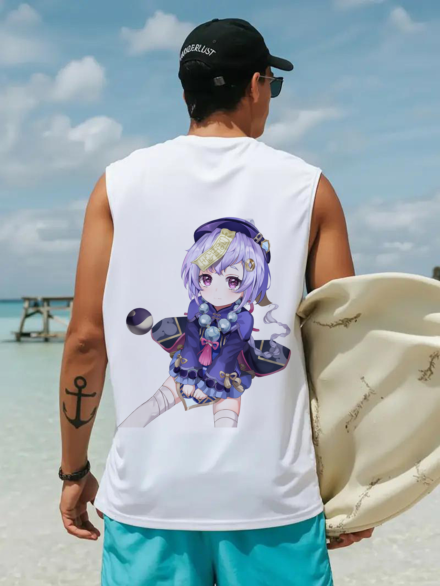 げんし神 七七 なな  genshin Nana コットン100％タンクトップ（背面プリント）