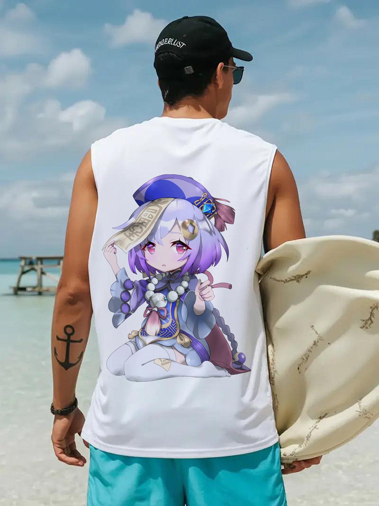 げんし神 七七 なな  genshin Nana コットン100％タンクトップ（背面プリント）