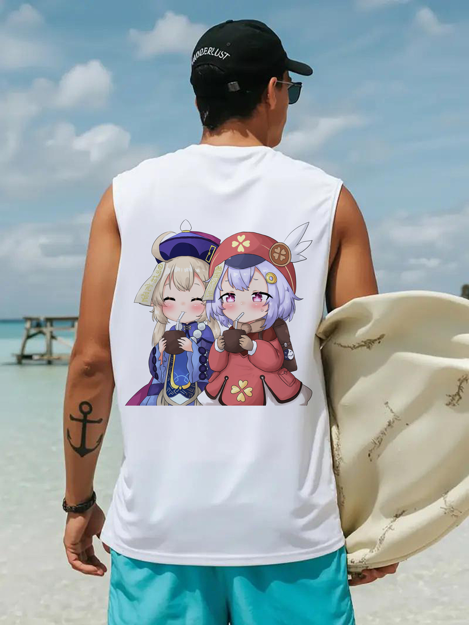 げんし神 七七 なな  genshin Nana コットン100％タンクトップ（背面プリント）