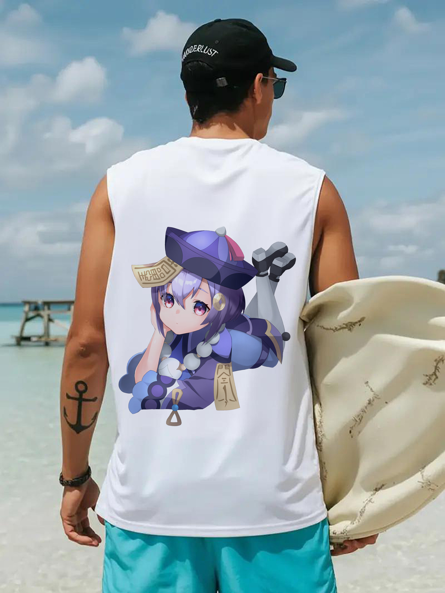 げんし神 七七 なな  genshin Nana コットン100％タンクトップ（背面プリント）