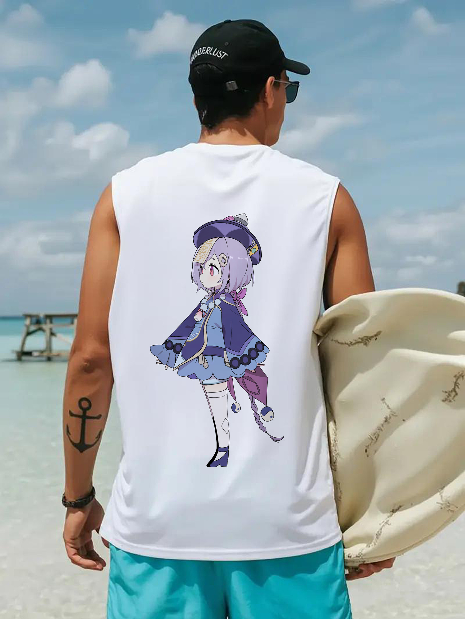 げんし神 七七 なな  genshin Nana コットン100％タンクトップ（背面プリント）