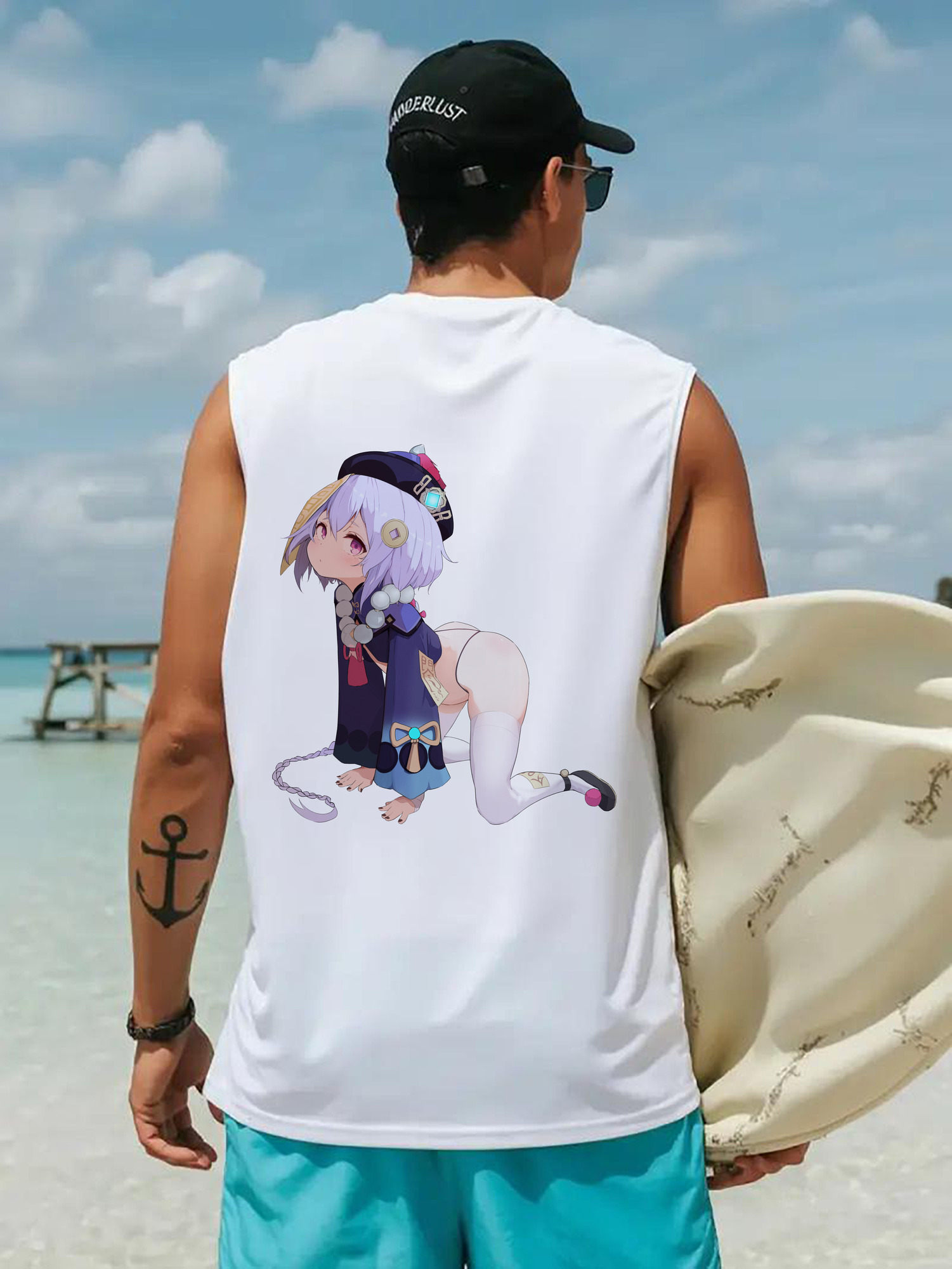 げんし神 七七 なな  genshin Nana コットン100％タンクトップ（背面プリント）