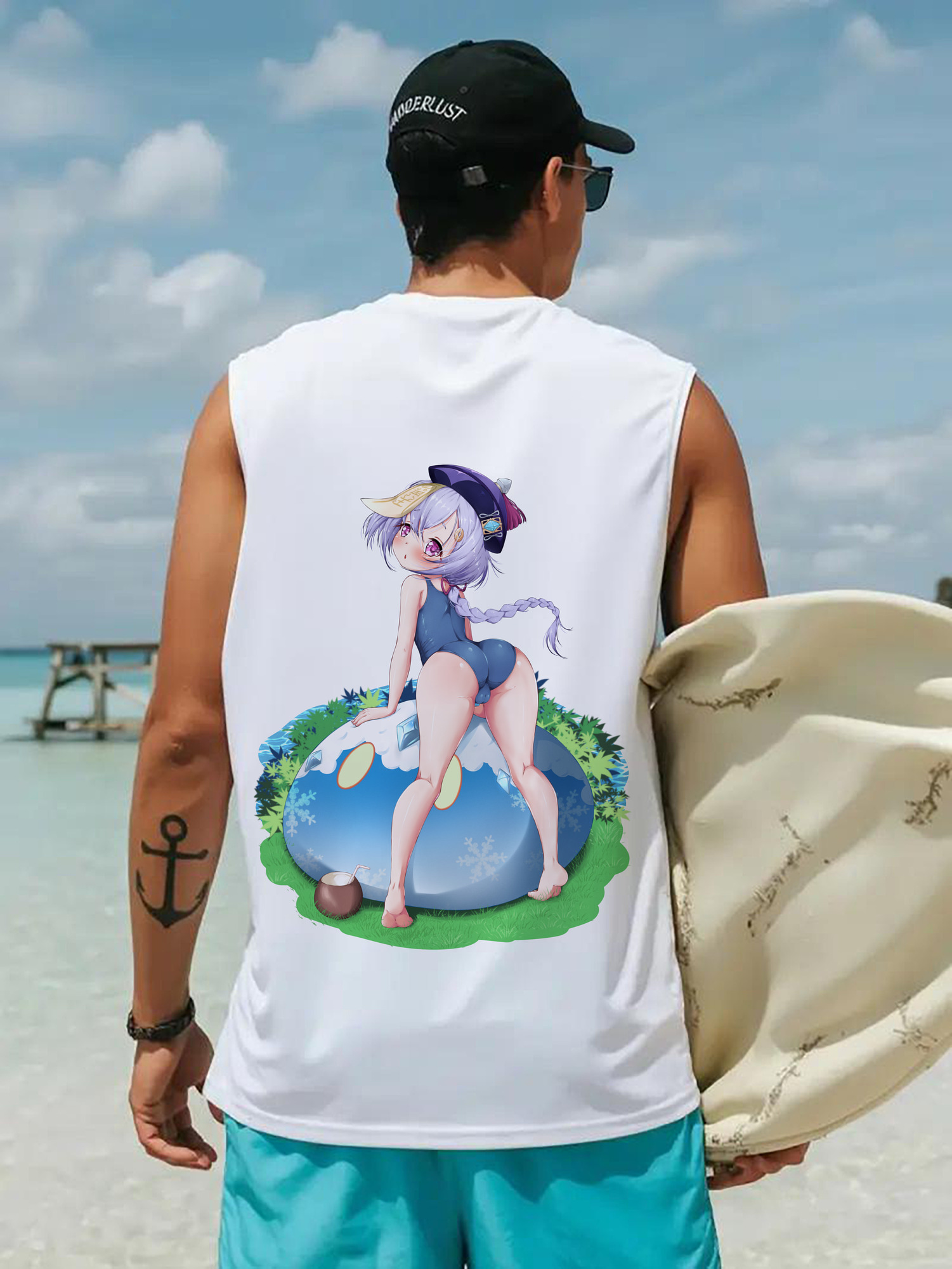 げんし神 七七 なな  genshin Nana コットン100％タンクトップ（背面プリント）