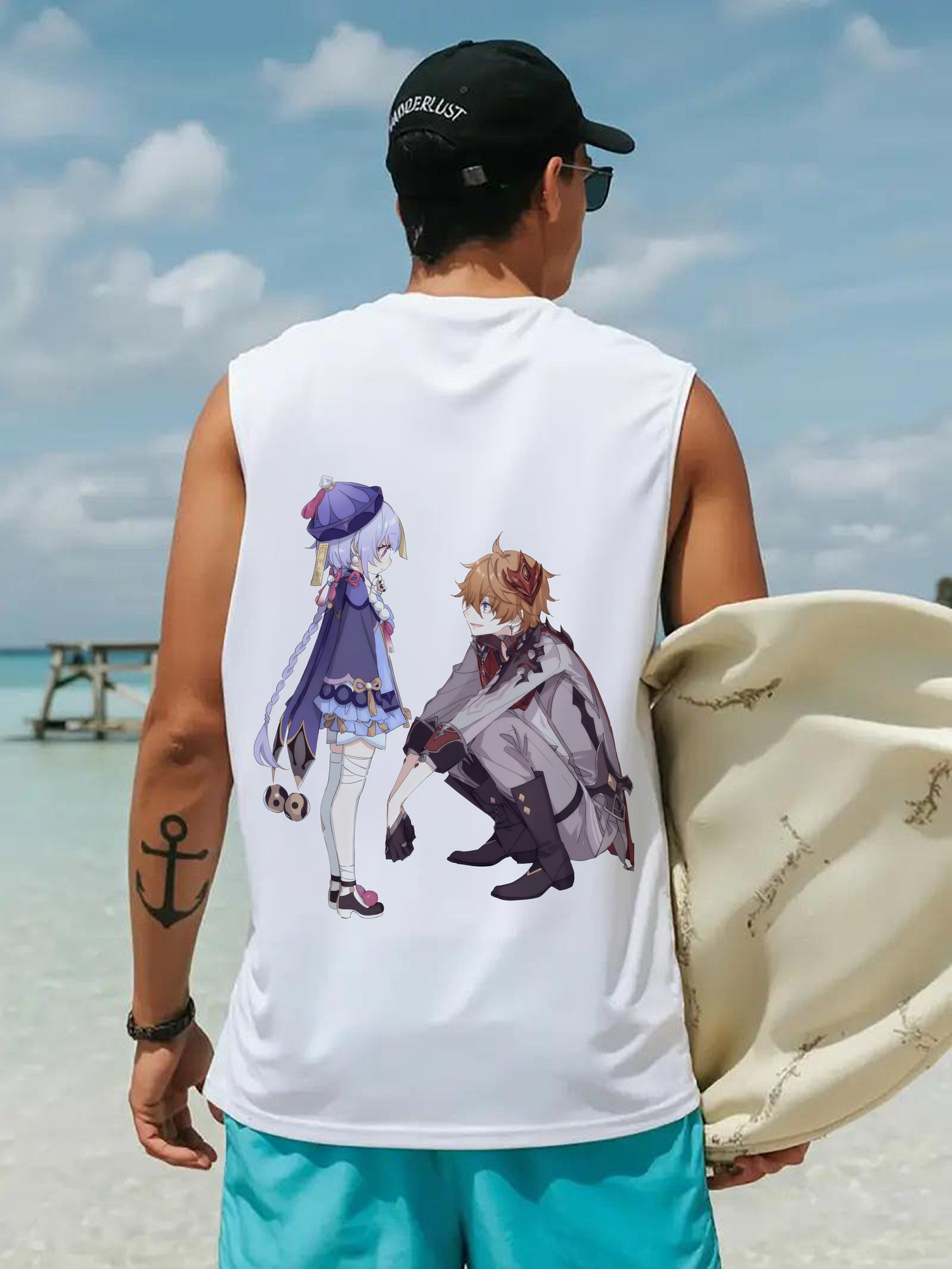 げんし神 七七 なな  genshin Nana コットン100％タンクトップ（背面プリント）